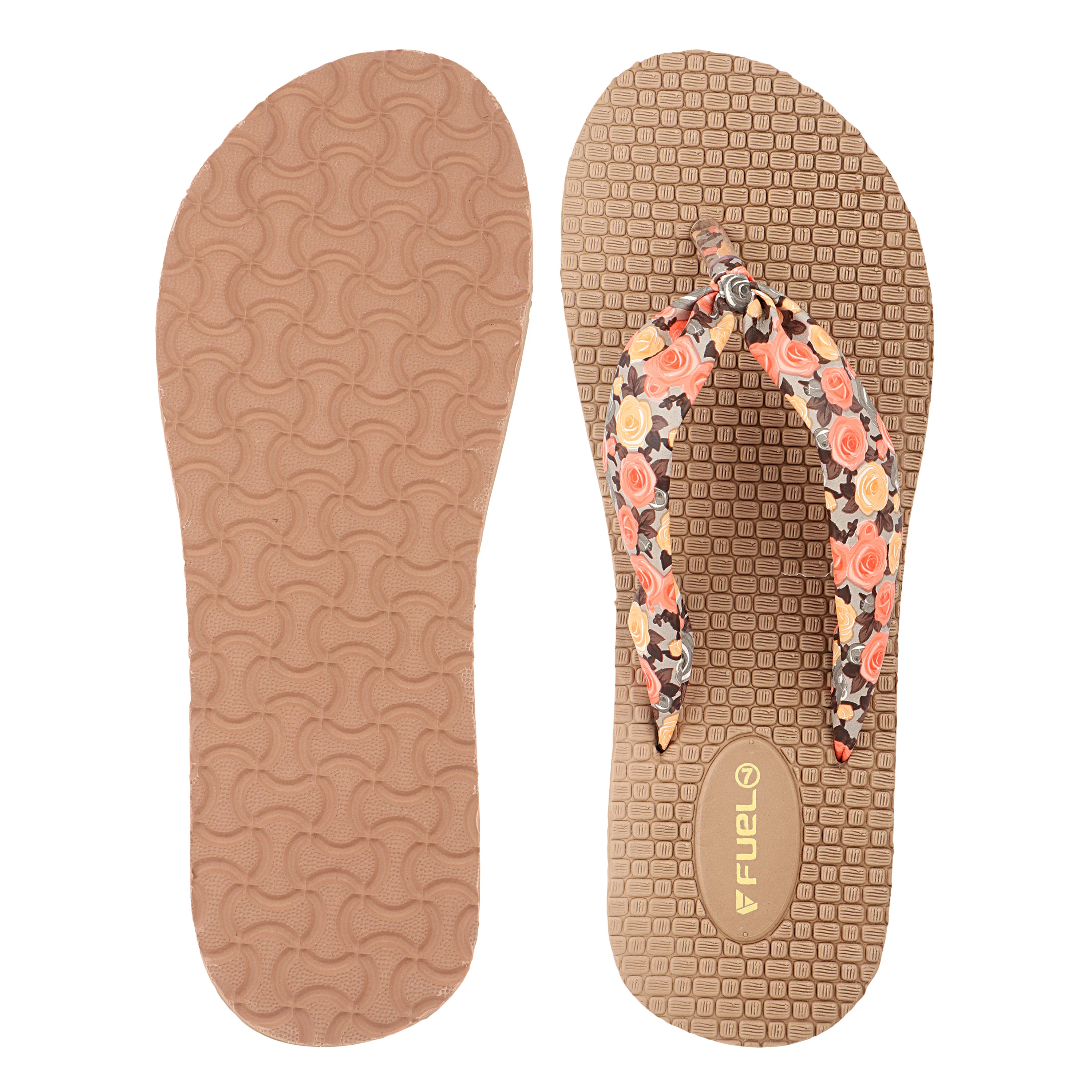 FUEL Flora Cushioned Footbed with Synthetic Cloth Upper & Lightweight EVA Sole for Women's (Orange) - Image 4
