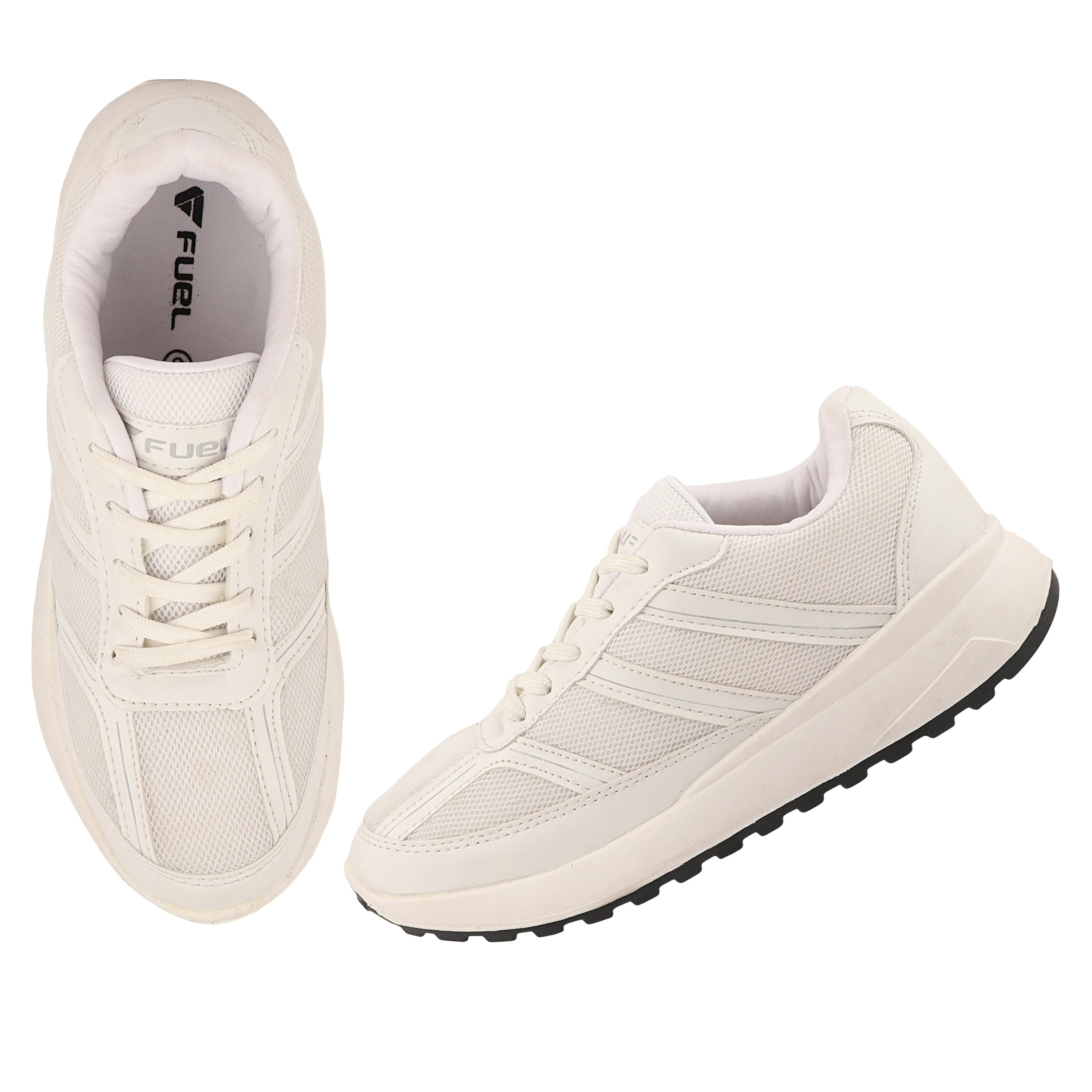 FUEL Frenzy Lightweight & Durable with Stylish Corduroy Cushioned Comfort Durable PVC Sole for Men's (White) - Image 6