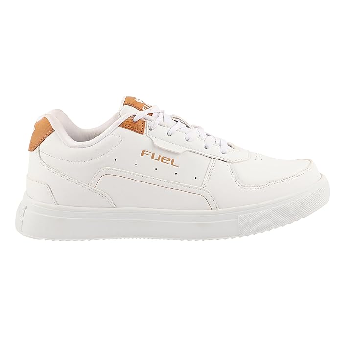 FUEL FS-01 Casual Lace-Up Sneakers Shoes for Men (White Tan) - Image 4