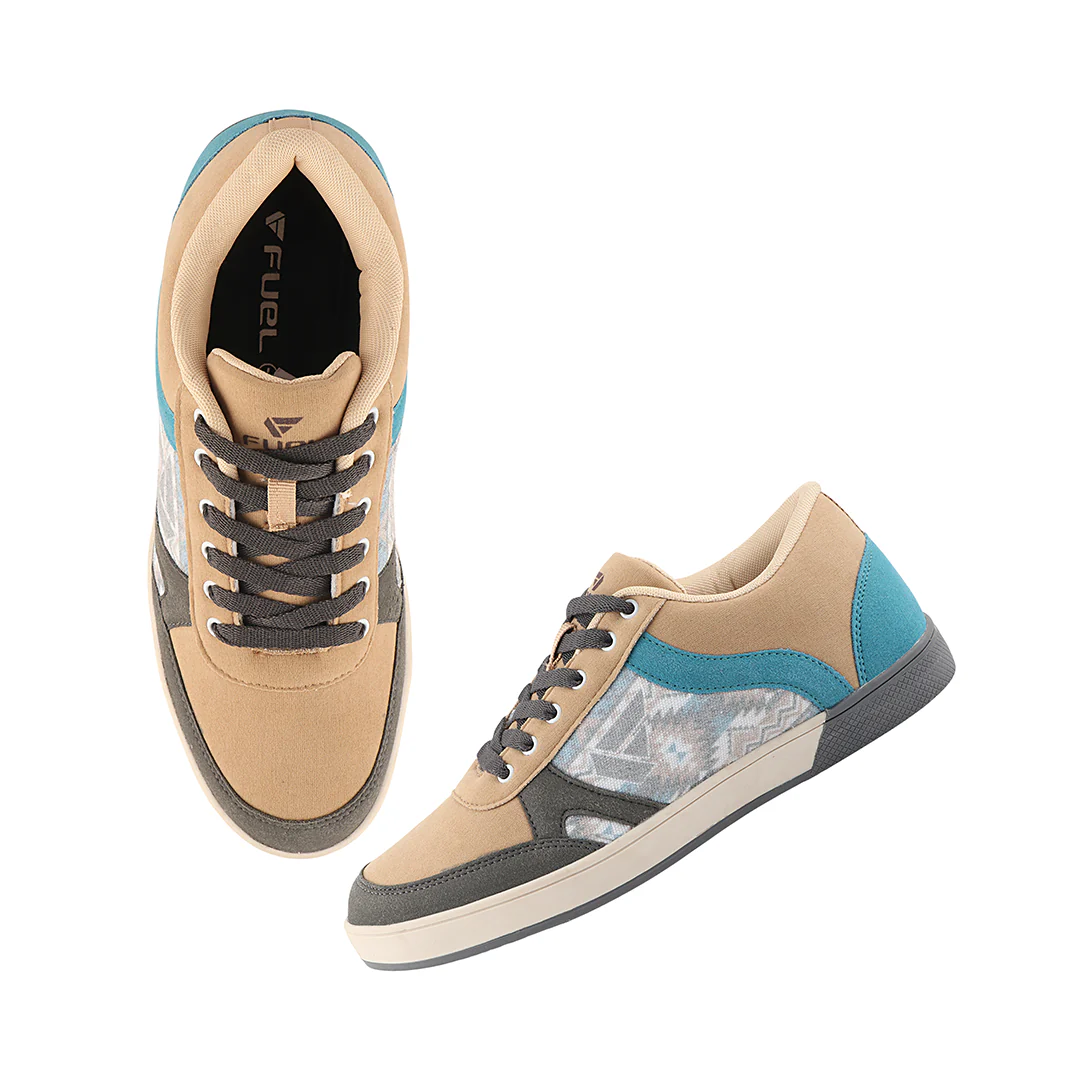 FUEL FS-02 Casual Lace-Up Sneakers Shoes for Men (Grey Beige) - Image 7