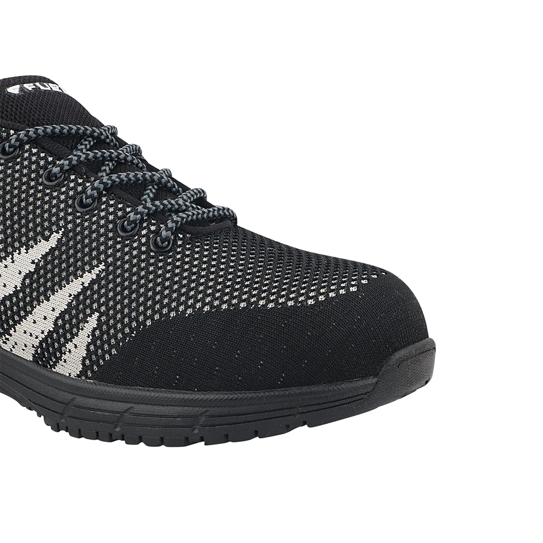 FUEL Gracy Breathable Knitting Upper and Lightweight Industrial Work Anti-Slip Rubber Sole with Steel Toe (200J) Safety Shoes for Women's (Black) - Image 3