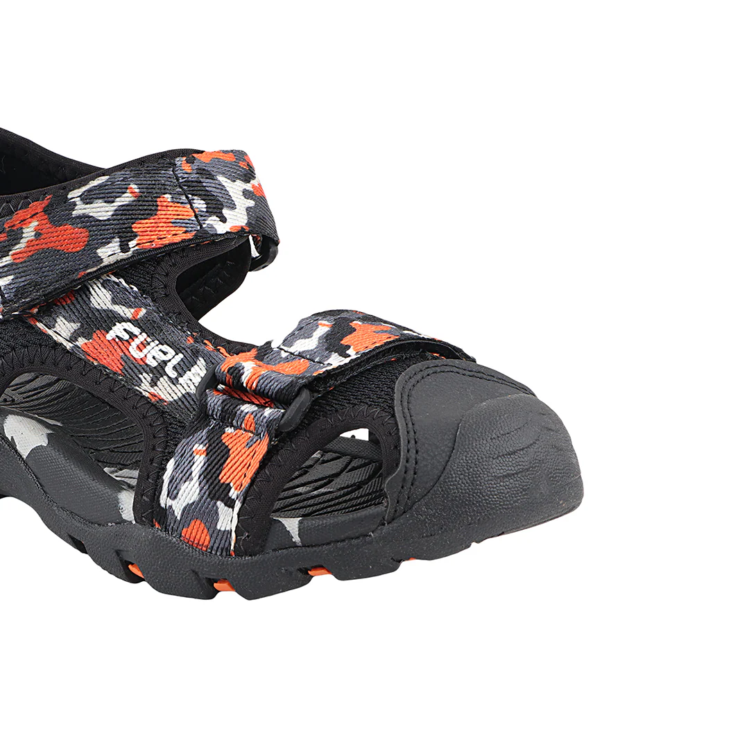 Fuel Harry Comfortable Outdoor & Casual with Stretchable Lycra Upper and Adjustable Velcro Strap Sandals (Orange) - Image 2