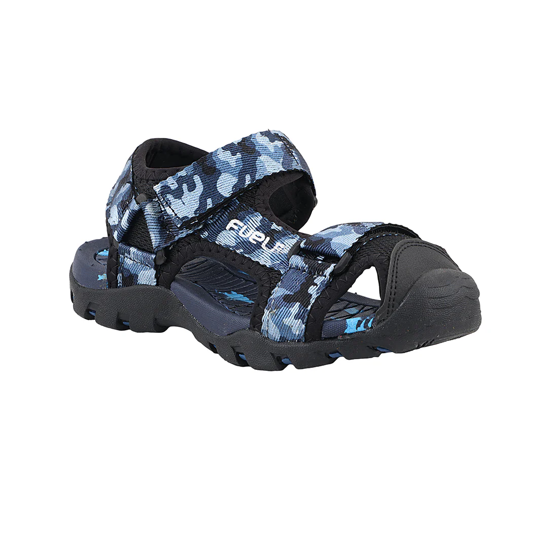 Fuel Harry Comfortable Outdoor & Casual with Stretchable Lycra Upper and Adjustable Velcro Strap Sandals (Black)