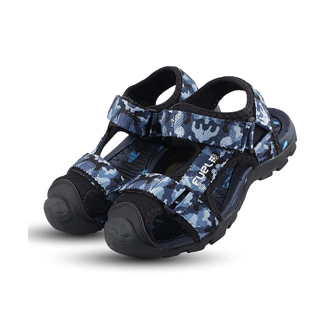 Fuel Harry Comfortable Outdoor & Casual with Stretchable Lycra Upper and Adjustable Velcro Strap Sandals (Black) - Image 4