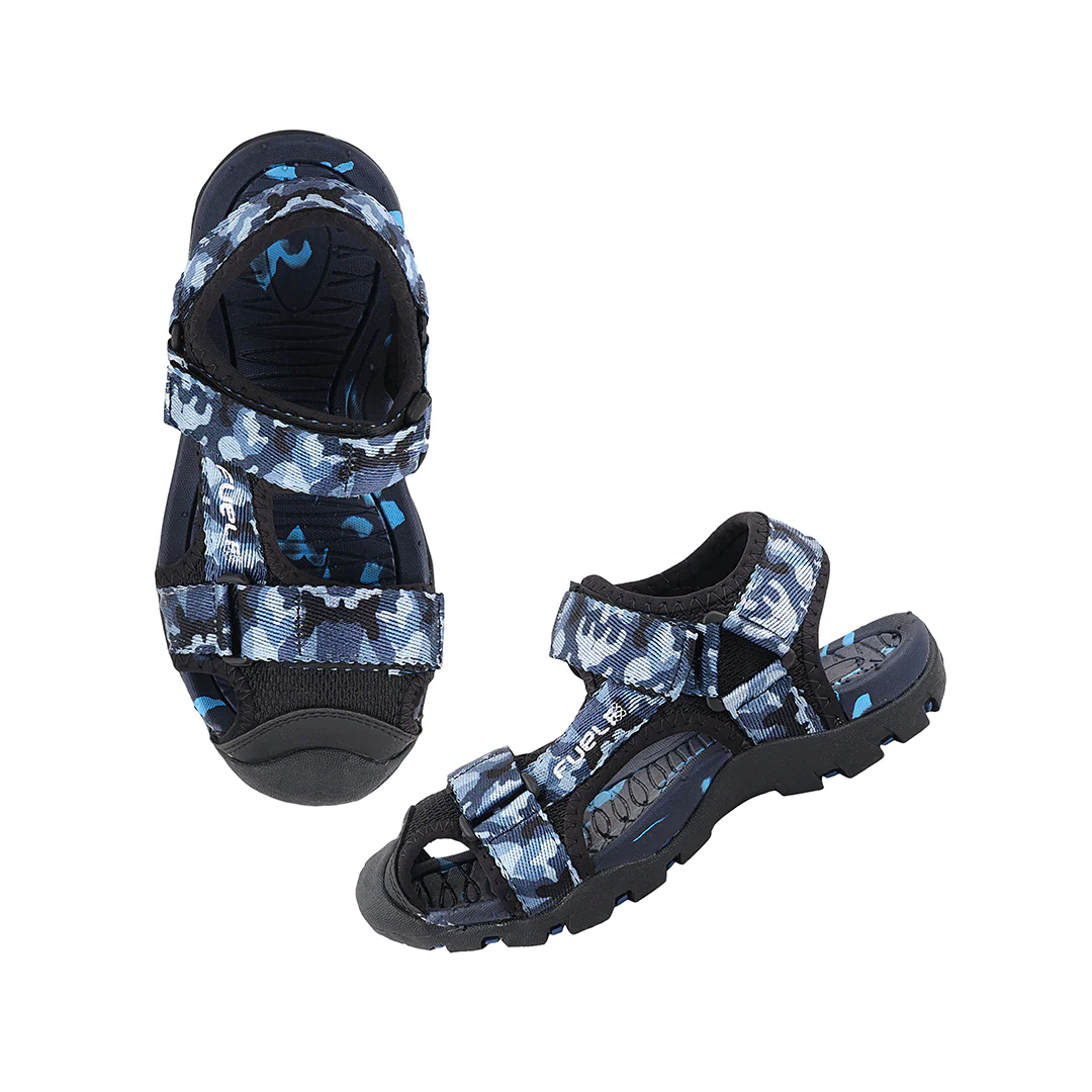 Fuel Harry Comfortable Outdoor & Casual with Stretchable Lycra Upper and Adjustable Velcro Strap Sandals (Black) - Image 7