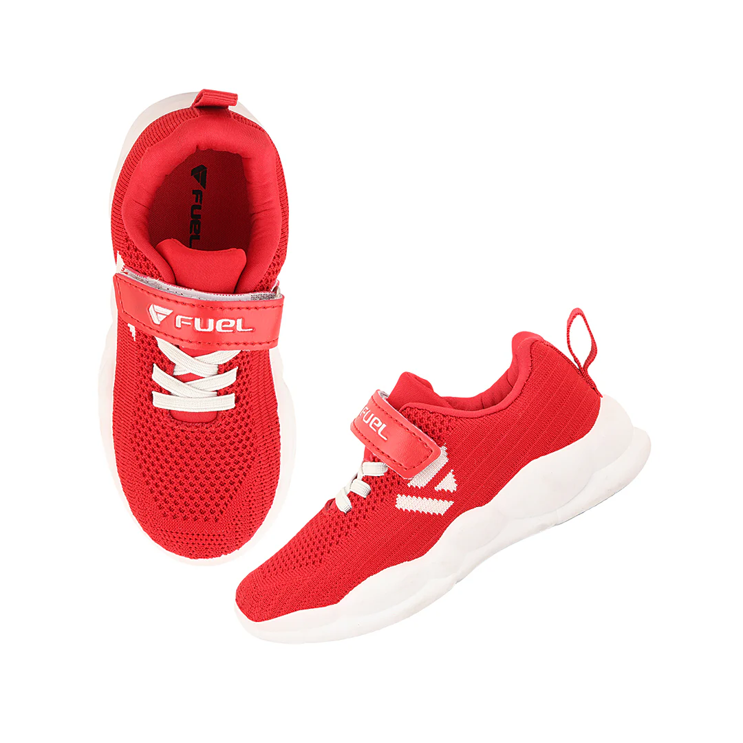 FUEL Holex Lightweight & Comfortable Cushioned Footbed Walking & Casual Shoes for Kid's (Red) - Image 7