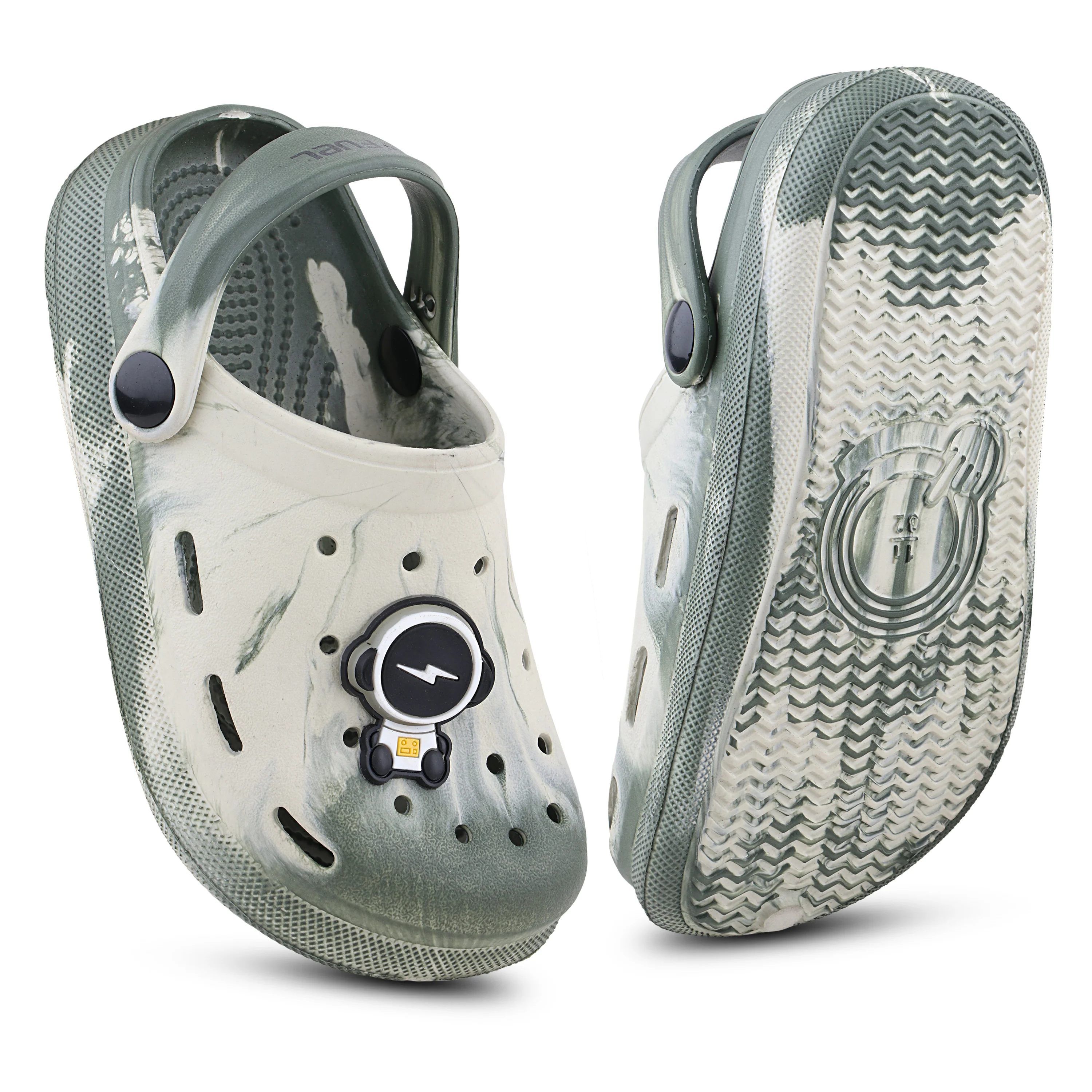 FUEL Hooper-01 Fully EVA Clogs for Kids Comfortable Anti-Skid & Waterproof Footwear (Olive) - Image 5