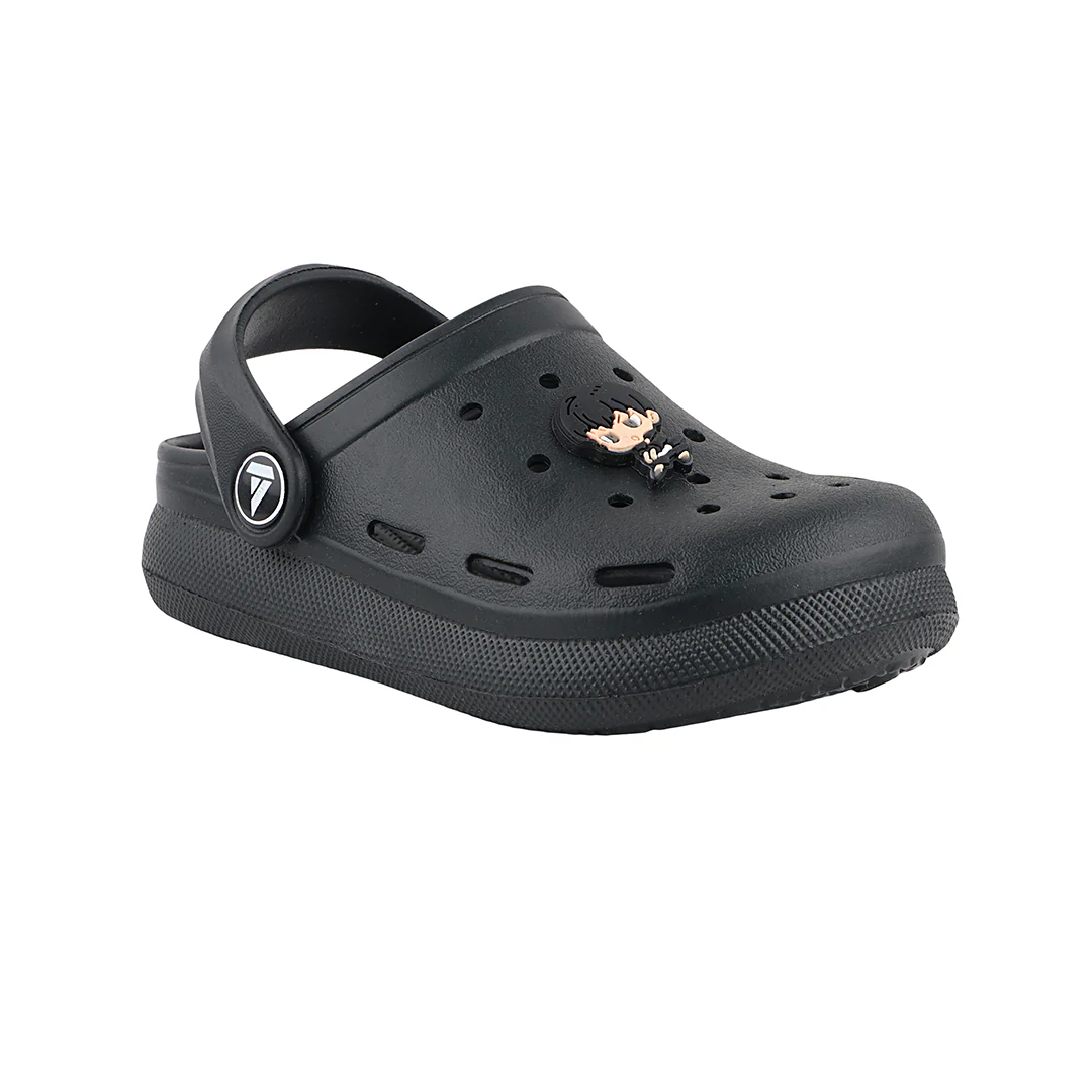 FUEL Hooper Lightweight & Comfortable Pull-On Casual Clogs with Cushioned Footbed for Kids (Black) - Image 2