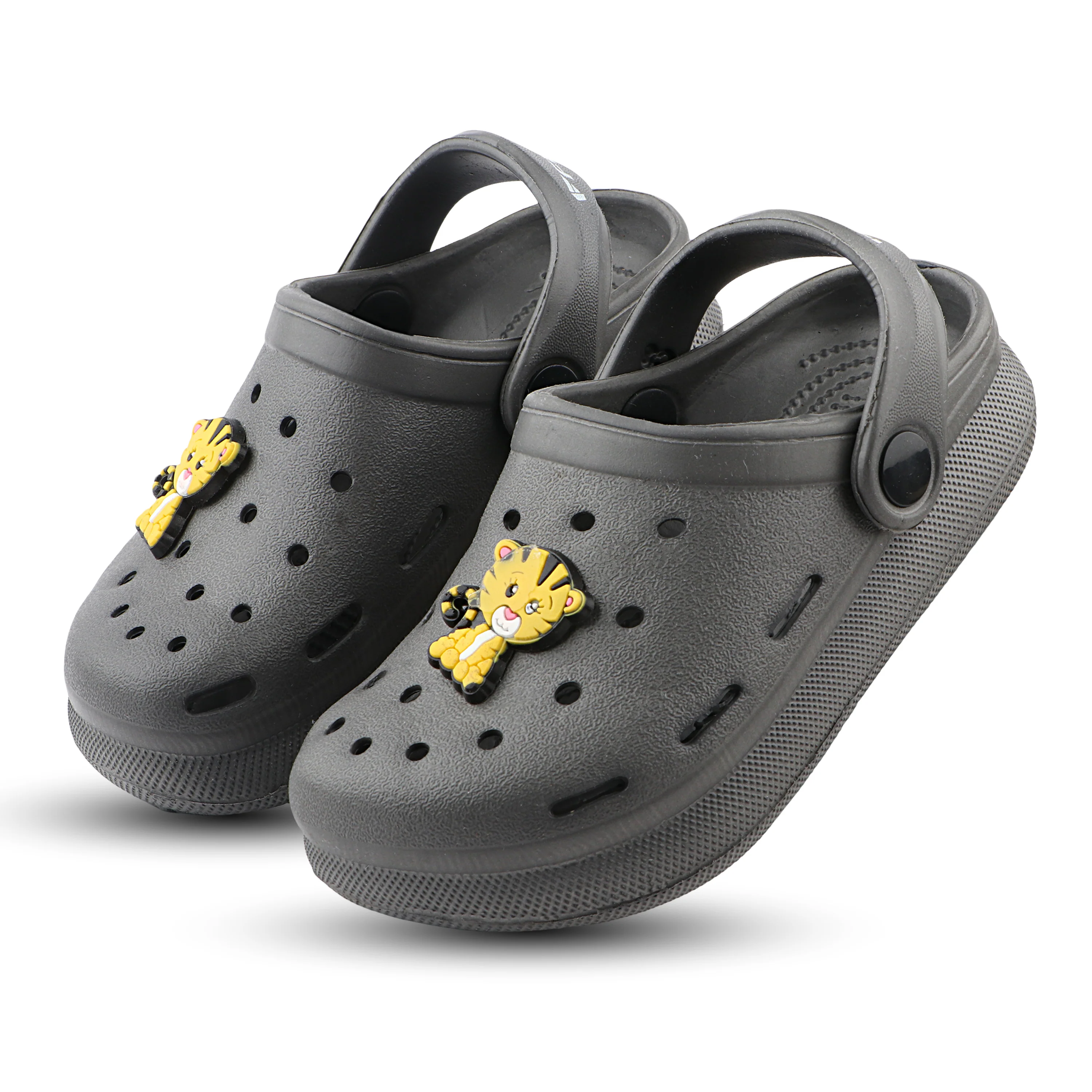 FUEL Hooper Lightweight & Comfortable Pull-On Casual Clogs with Cushioned Footbed for Kids (D.Grey) - Image 3