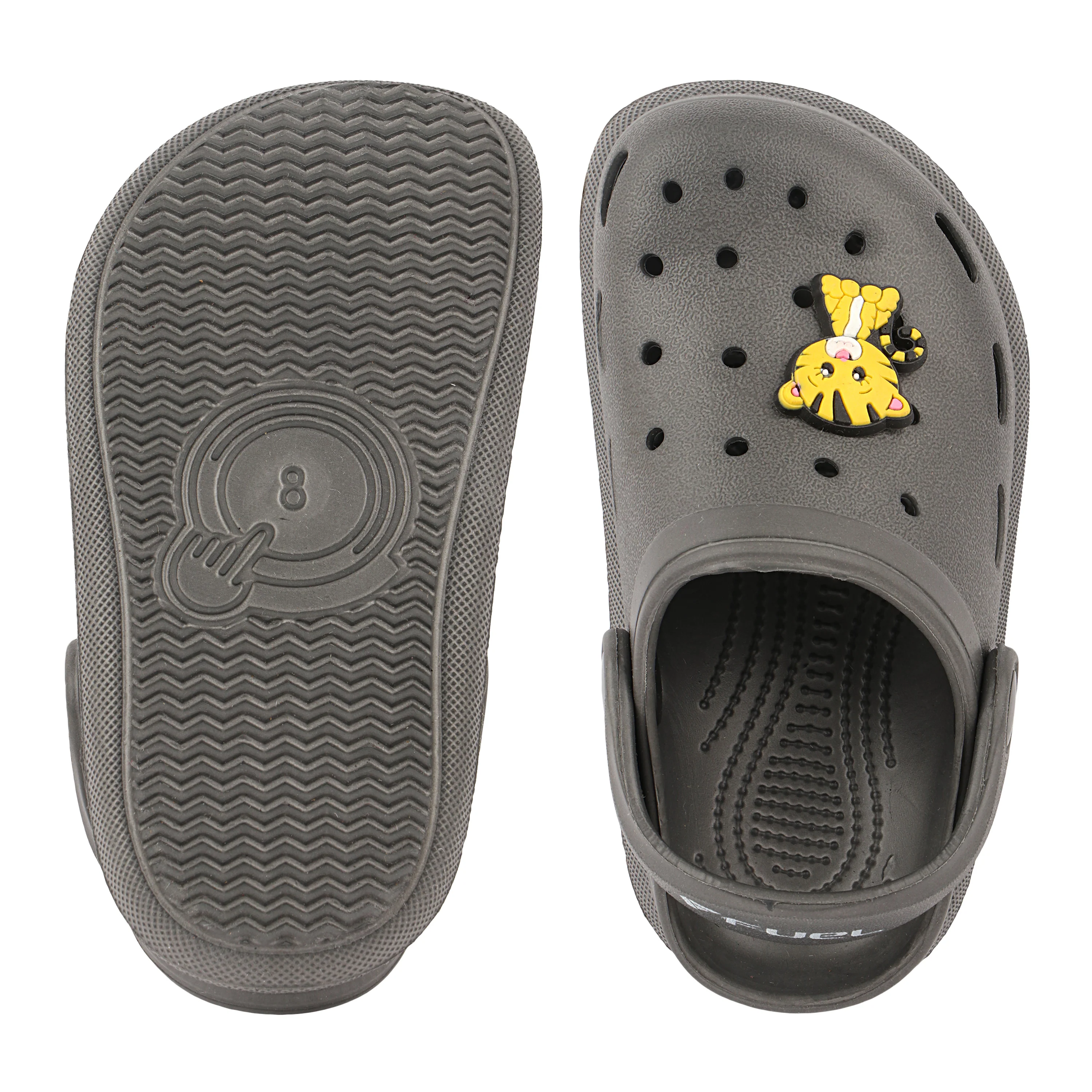 FUEL Hooper Lightweight & Comfortable Pull-On Casual Clogs with Cushioned Footbed for Kids (D.Grey) - Image 5