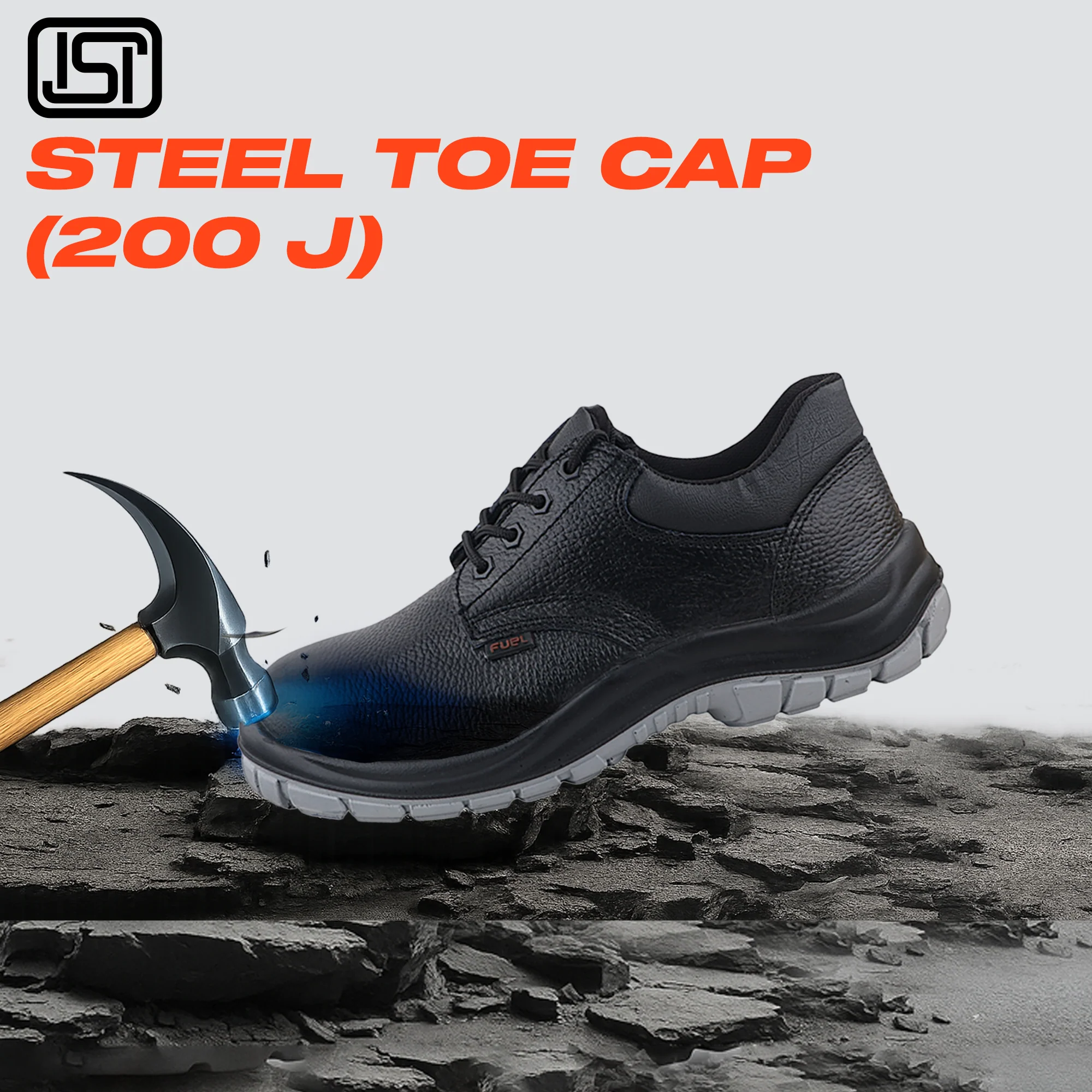 FUEL ICON DD Industrial Safety Shoes with Grain Leather & PU Double Density Sole Steel Toe Energy Absorption(200J)  for Men - Image 2