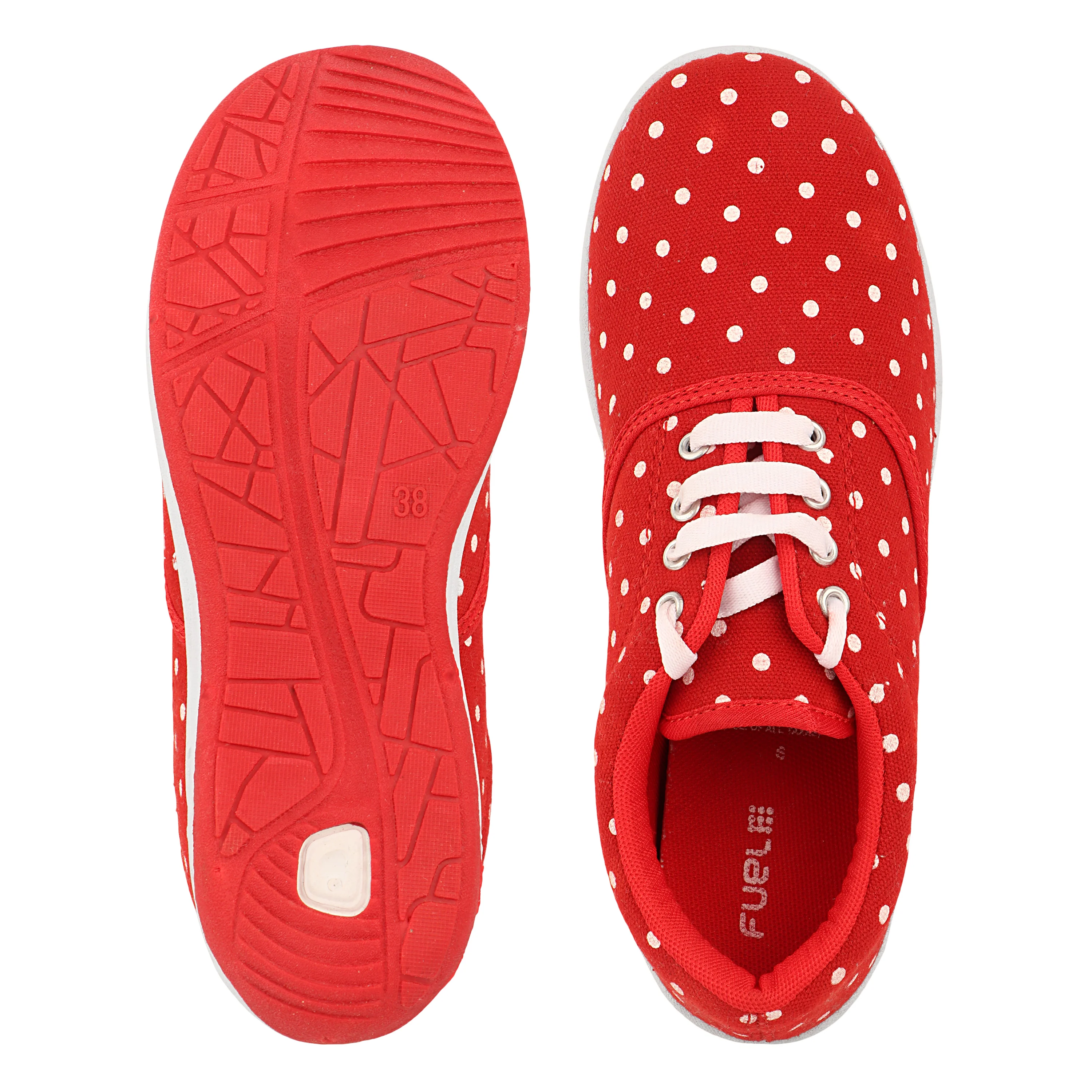 FUEL Julie Lightweight & Comfortable with Cushioned Footbed and Breathable Canvas Upper Slip-on Shoes for Women's (Red) - Image 5