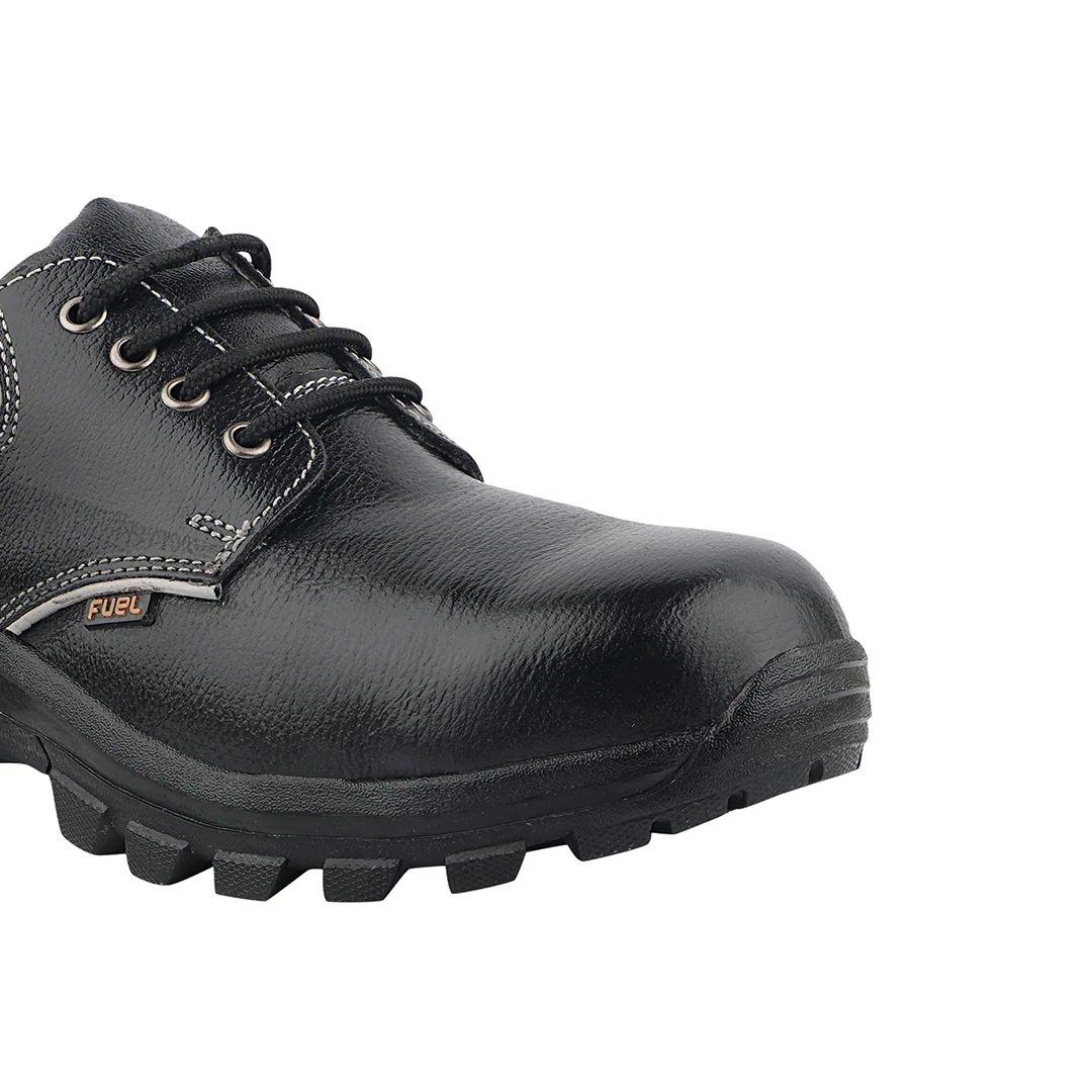 FUEL Leon R Leather in Tango PRINT & Rubberized Single Density Sole Industrial Safety Shoes for Men's (Black) - Image 4