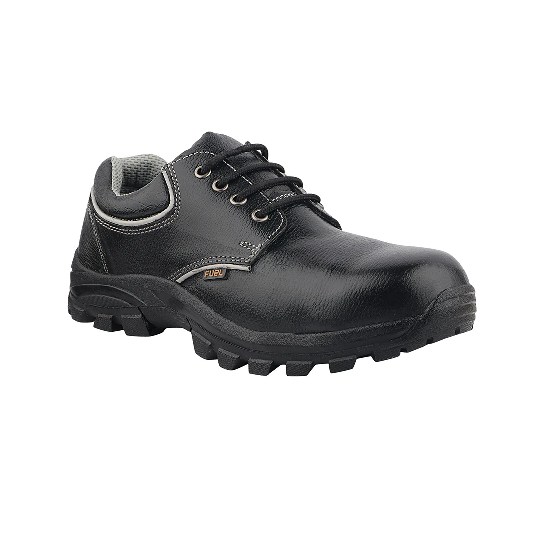 FUEL Leon R Leather in Tango PRINT & Rubberized Single Density Sole Industrial Safety Shoes for Men's (Black) - Image 7