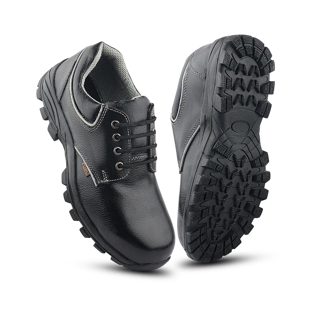 FUEL Leon R Leather in Tango PRINT & Rubberized Single Density Sole Industrial Safety Shoes for Men's (Black) - Image 9