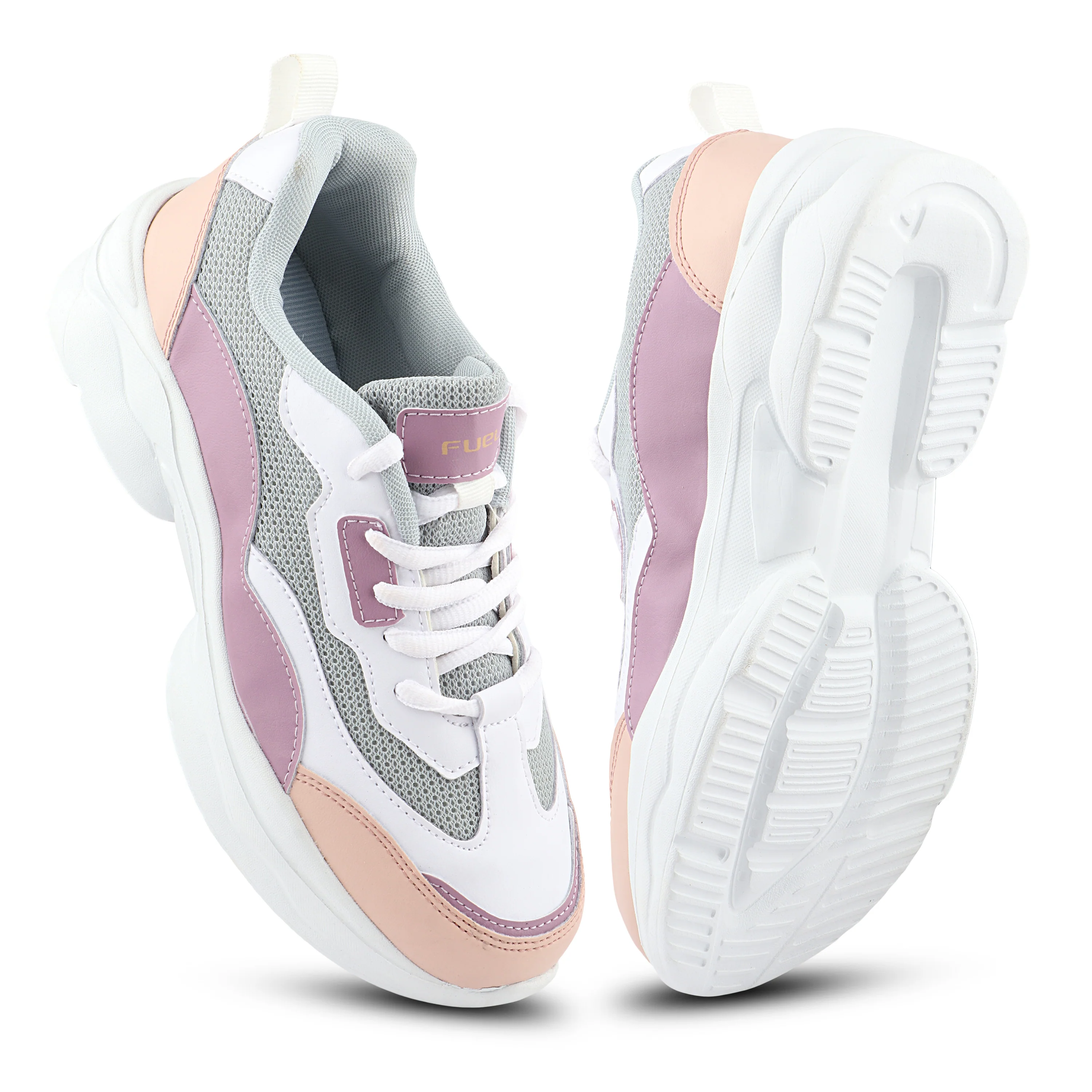 FUEL Lina Lightweight & Comfortable with Lace-Up Running & Daily Wear Sports Shoes for Women's (Peach) - Image 5