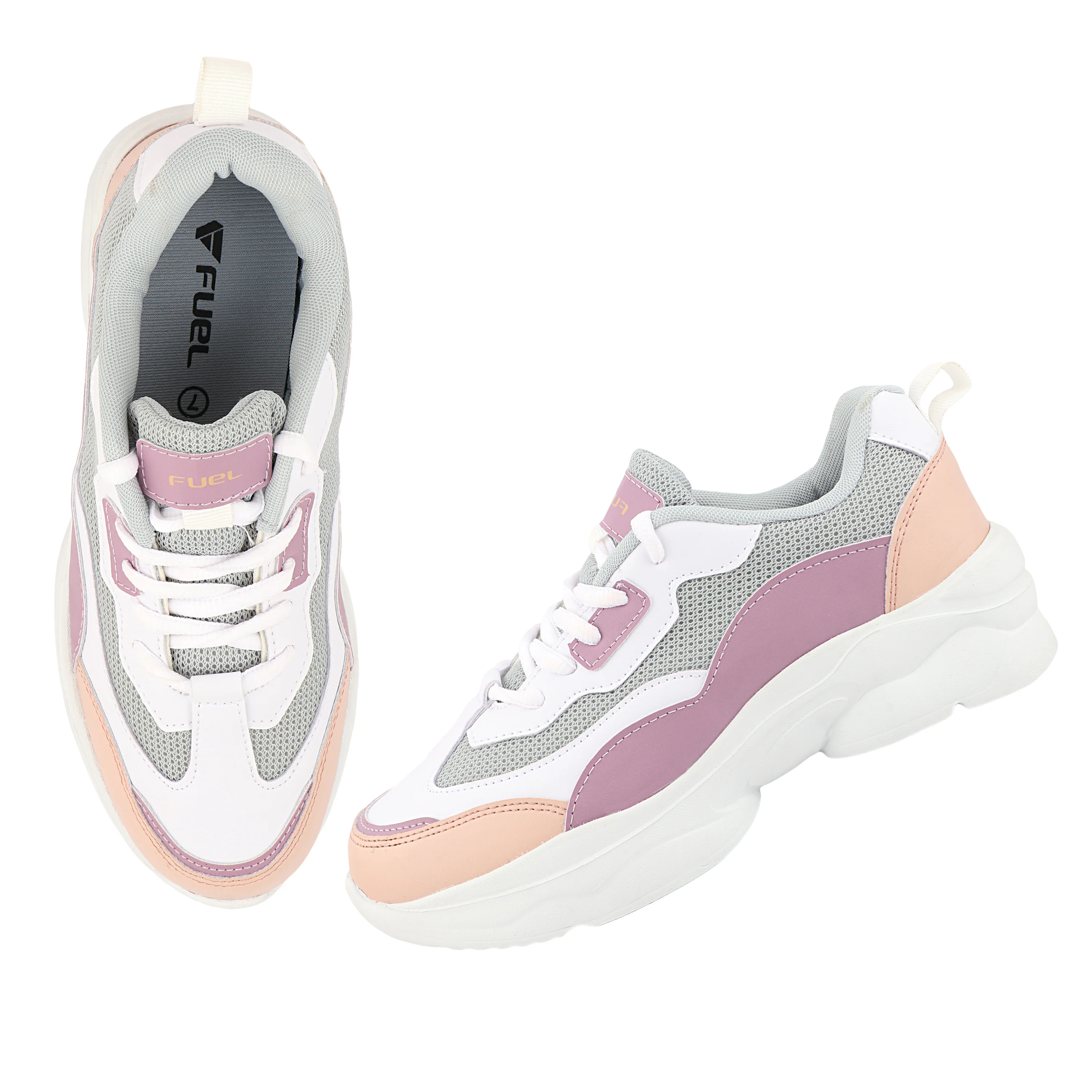FUEL Lina Lightweight & Comfortable with Lace-Up Running & Daily Wear Sports Shoes for Women's (Peach) - Image 6