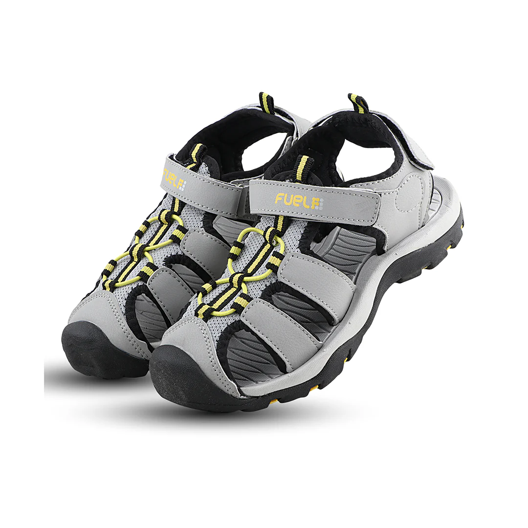 FUEL Luke Lightweight & Comfortable with Adjustable Velcro Sandal For Boy's (Grey) - Image 4