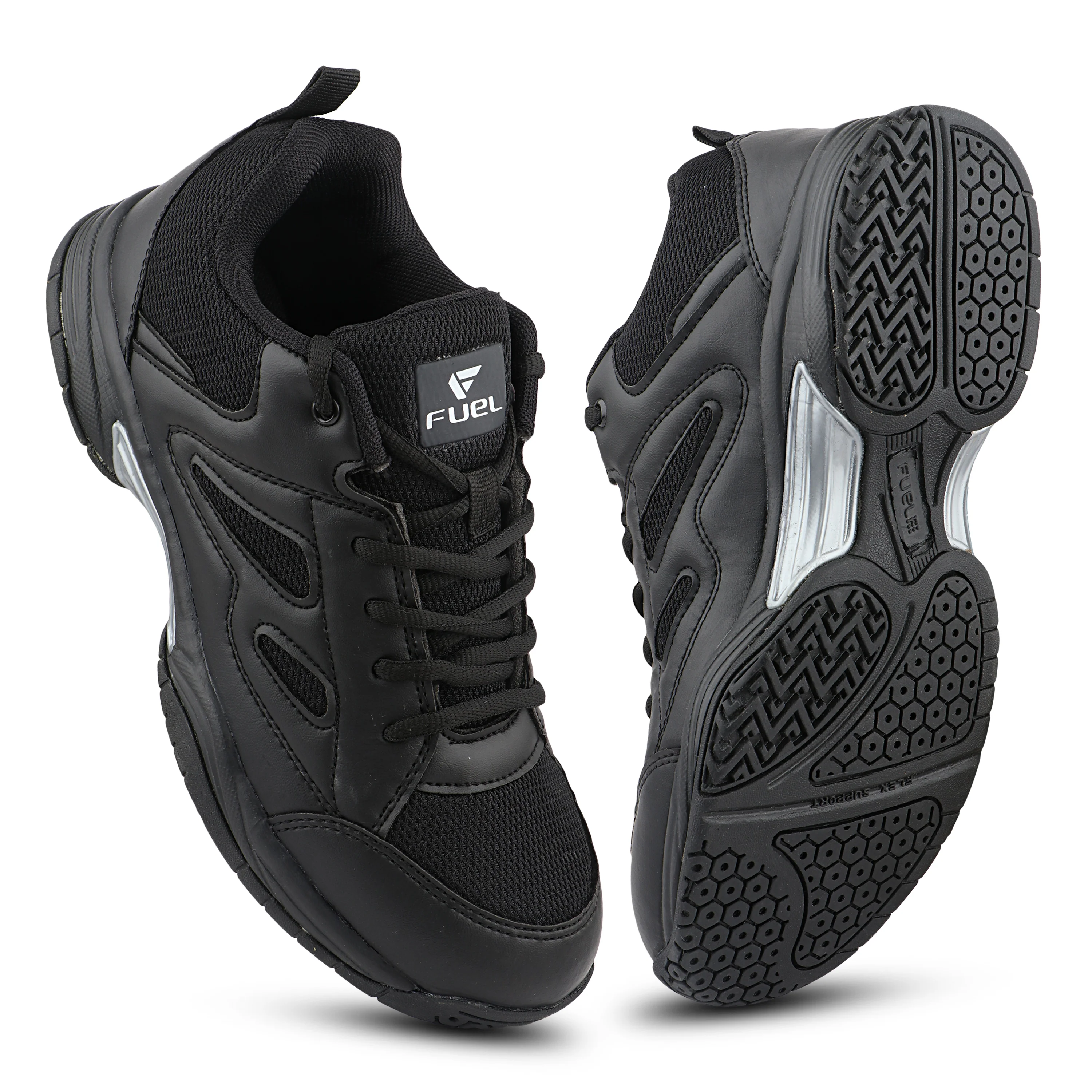 FUEL Snow Lightweight & Durable Lace-Up Sports Shoes for Men's (Black) - Image 4