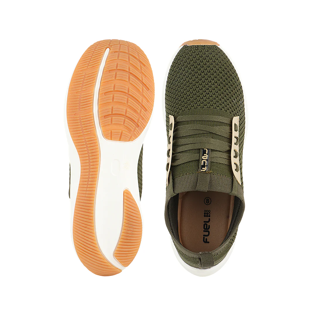 FUEL Morgen Lightweight & Breathable Casual & Sports Shoes For Men's (Olive) - Image 5