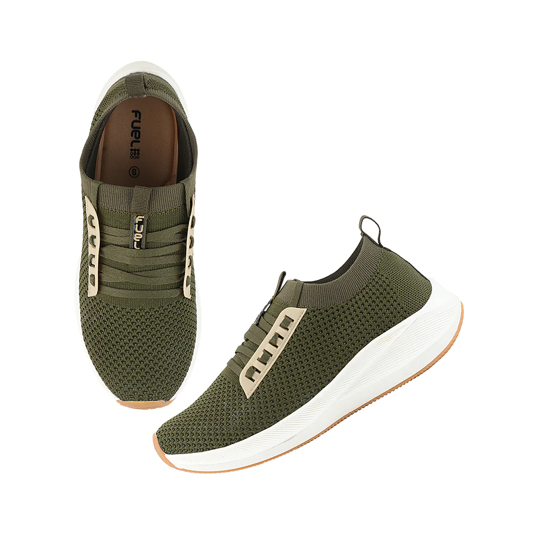 FUEL Morgen Lightweight & Breathable Casual & Sports Shoes For Men's (Olive) - Image 7