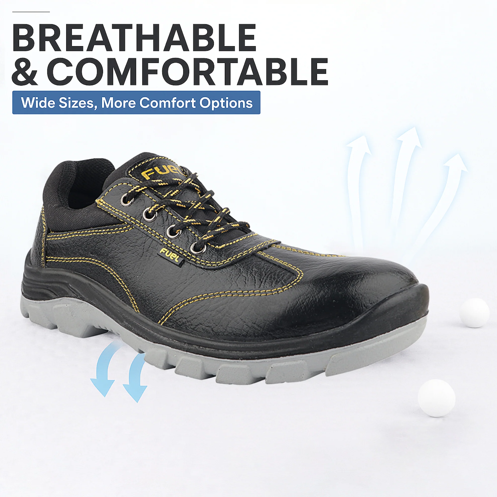 FUEL Mortar Safety Shoes for Men's (Black) - Image 3