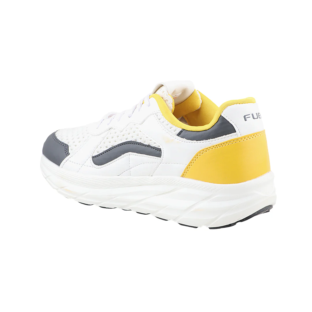 FUEL Nava-03 Comfortable & Light weight Trendy Sports Shoes for Men (White-yellow) - Image 4