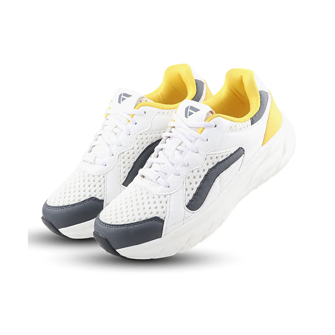 FUEL Nava-03 Comfortable & Light weight Trendy Sports Shoes for Men (White-yellow) - Image 5
