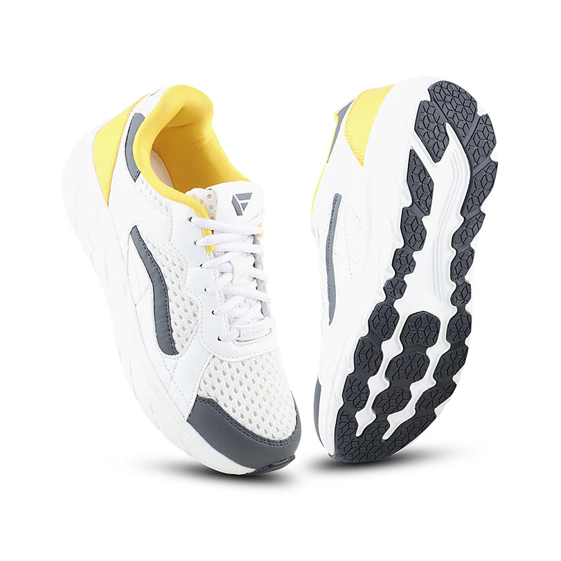FUEL Nava-03 Comfortable & Light weight Trendy Sports Shoes for Men (White-yellow) - Image 7