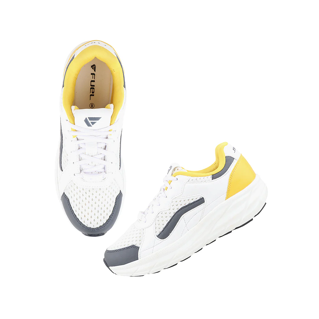 FUEL Nava-03 Comfortable & Light weight Trendy Sports Shoes for Men (White-yellow) - Image 8