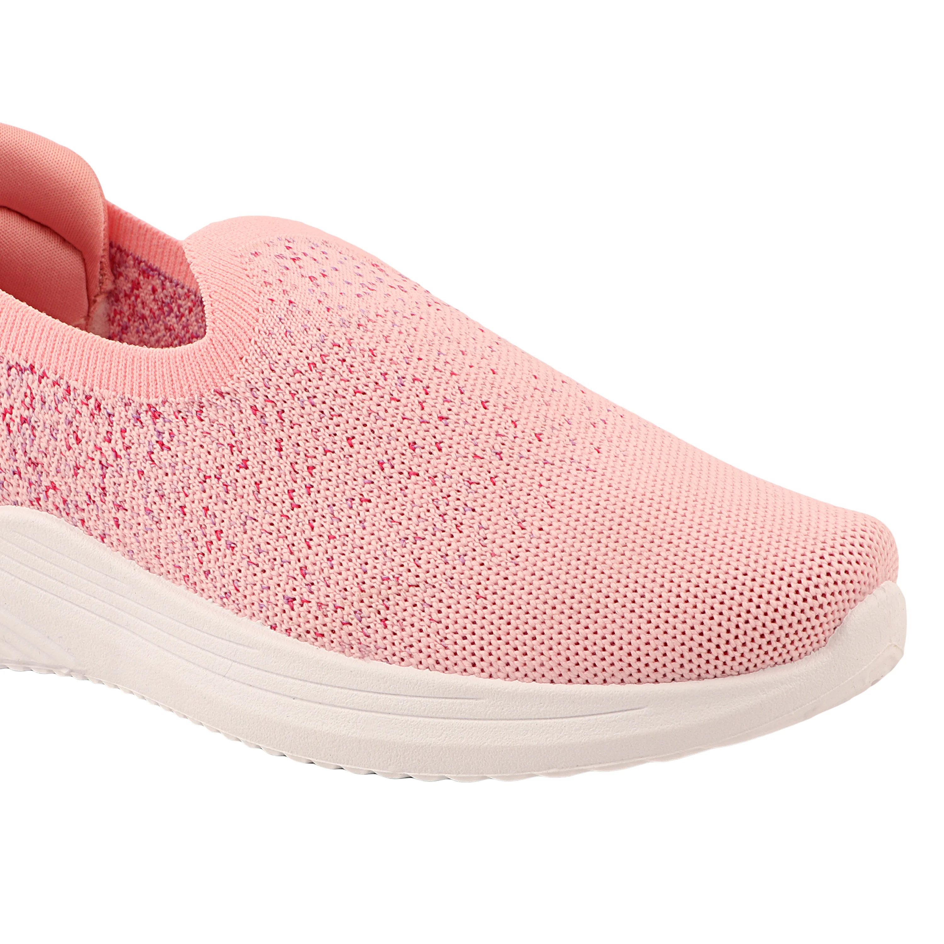 FUEL Nayasa-01 Comfortable and Breathable Knitted Upper with  Cushioned Footbed Slip-On Casual Shoes for Women's (Pink) - Image 3