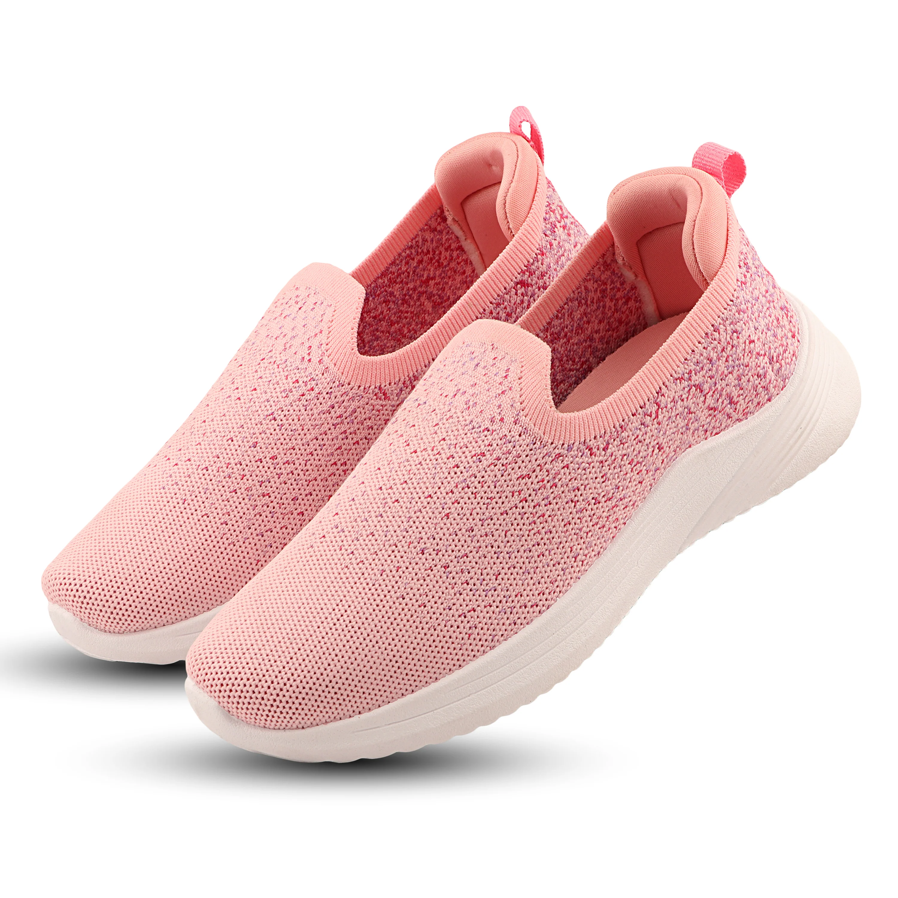 FUEL Nayasa-01 Comfortable and Breathable Knitted Upper with  Cushioned Footbed Slip-On Casual Shoes for Women's (Pink) - Image 4