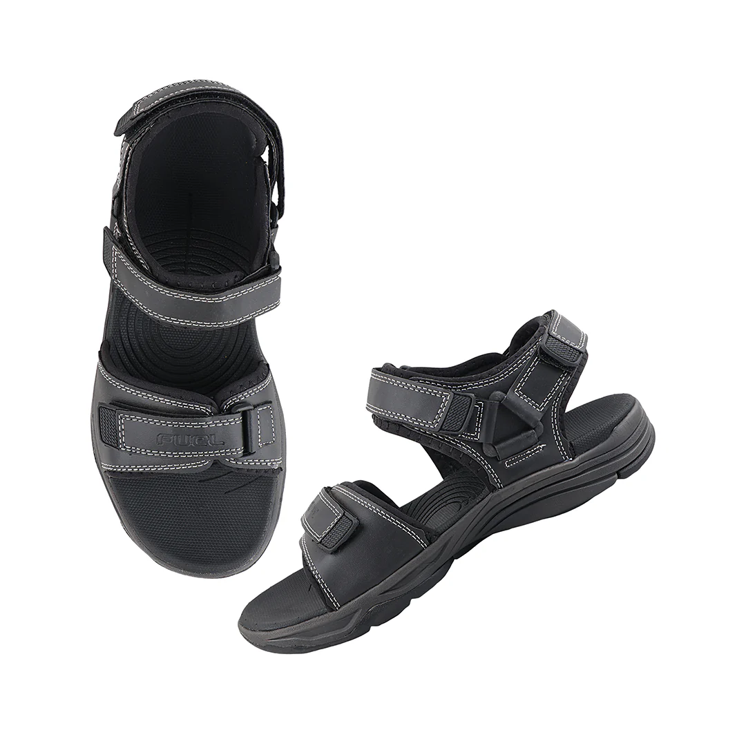 FUEL Oliver Trendy Comfortable & Outdoor Casual Sports Sandal for Men's (Black) - Image 6