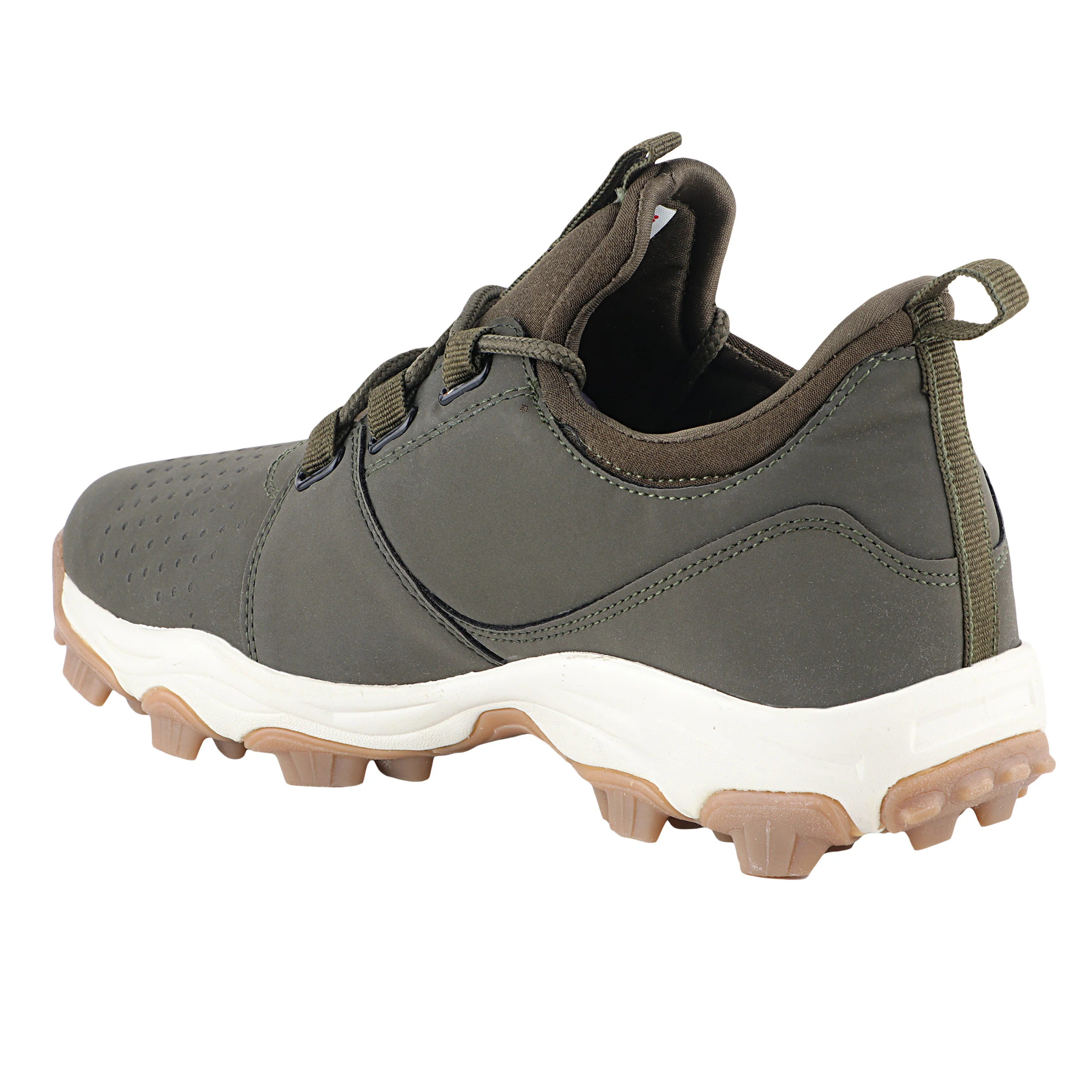 FUEL Outdoor-01 High-Grip TPR Sole Durable Synthetic Upper Cushioned Footbed Sports Shoes For Men (Olive-Green) - Image 3