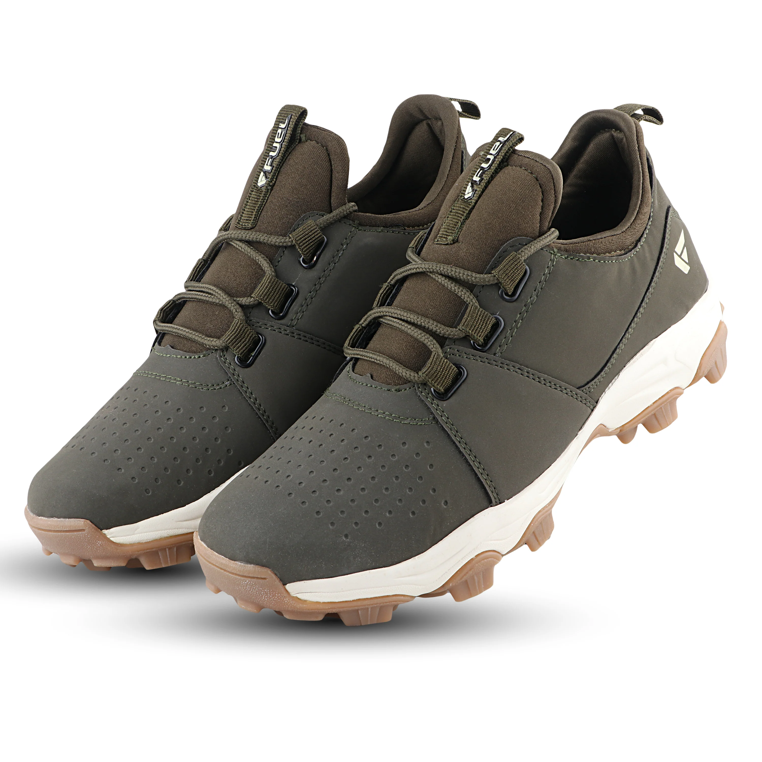 FUEL Outdoor-01 High-Grip TPR Sole Durable Synthetic Upper Cushioned Footbed Sports Shoes For Men (Olive-Green) - Image 4