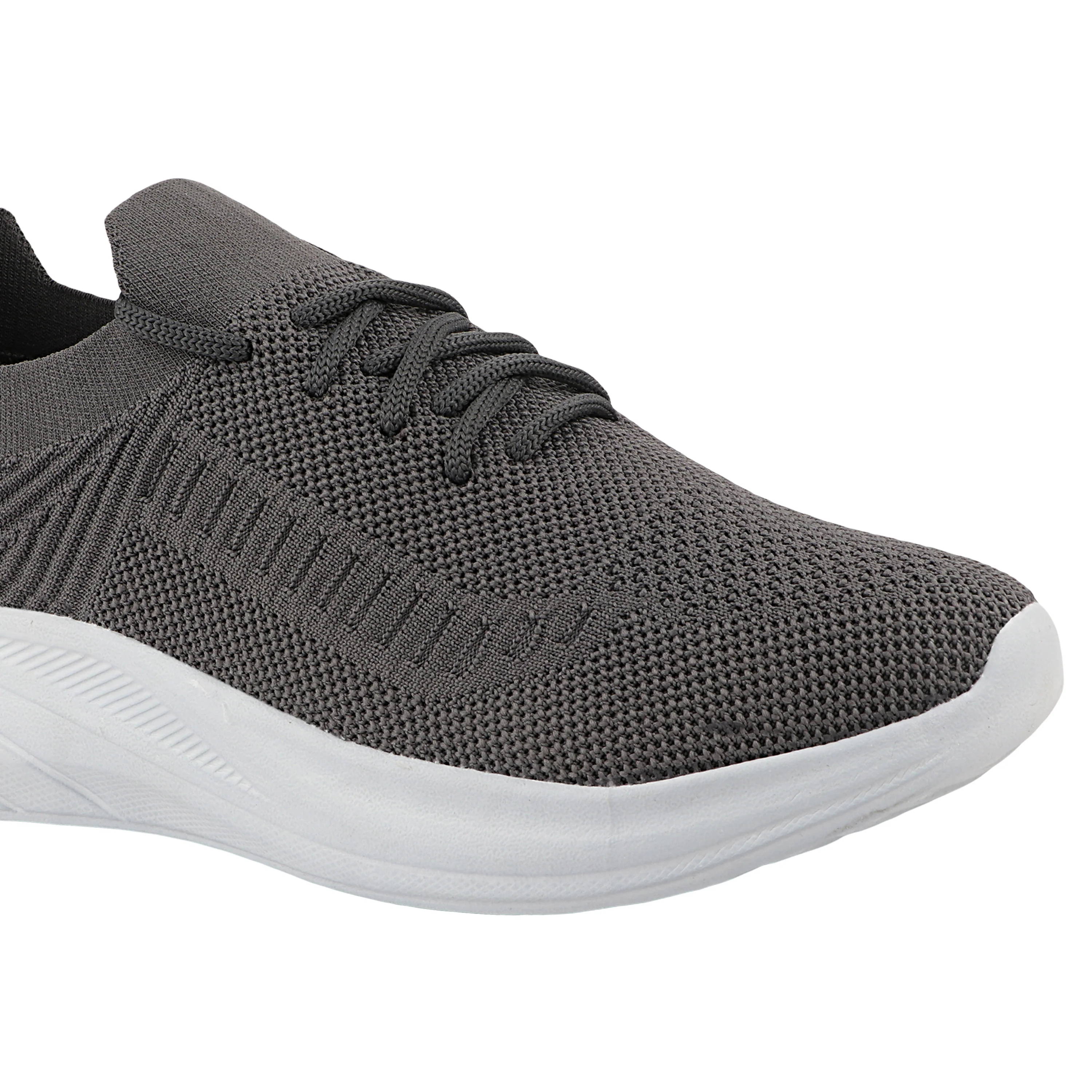 FUEL Player Breathable Knitted Fabric and Lightweight EVA Sole with Cushioned Footbed Sports Shoes for Men's (Grey) - Image 2