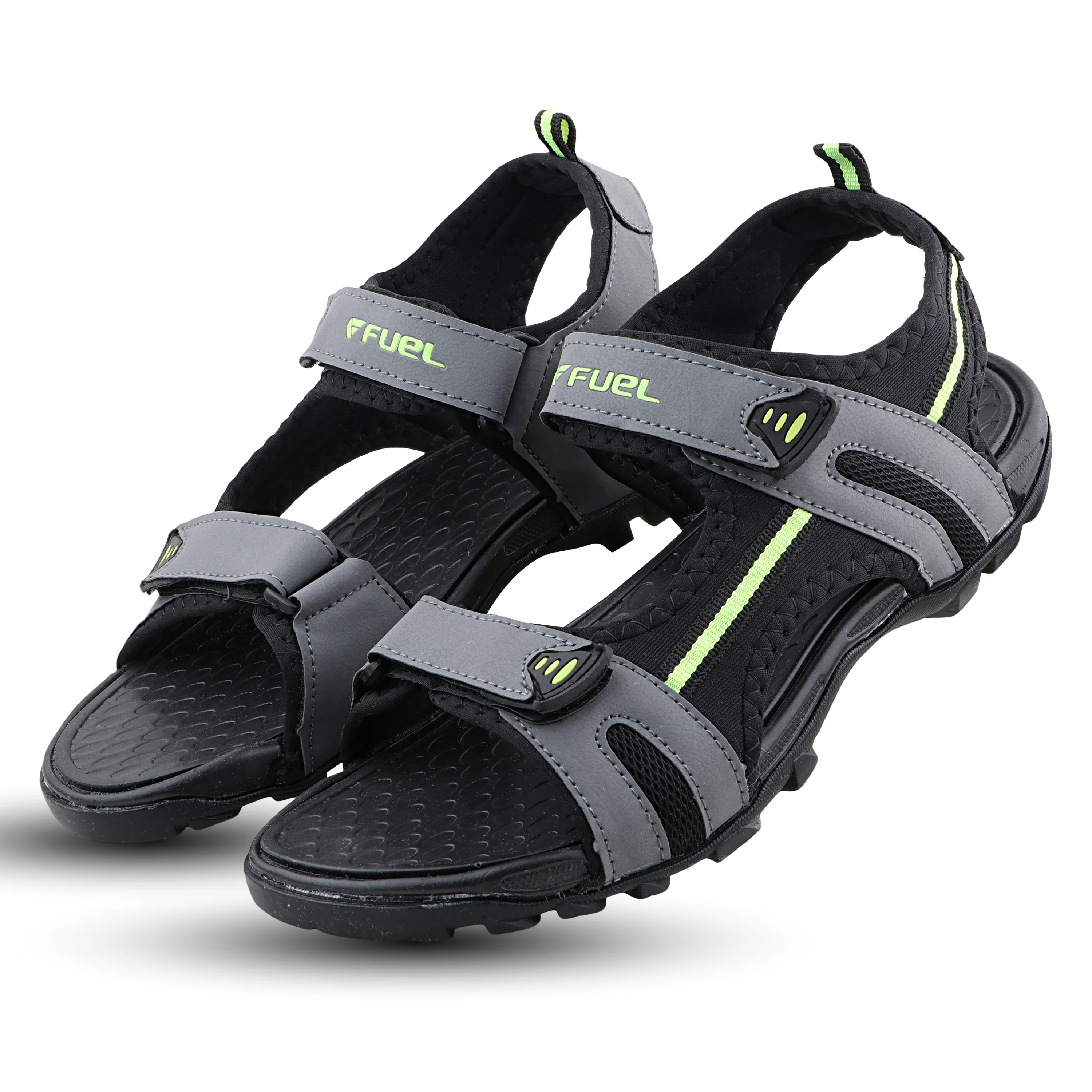 FUEL Punch-01 Trendy & Comfortable Sports Sandals for Men (Grey) - Image 4