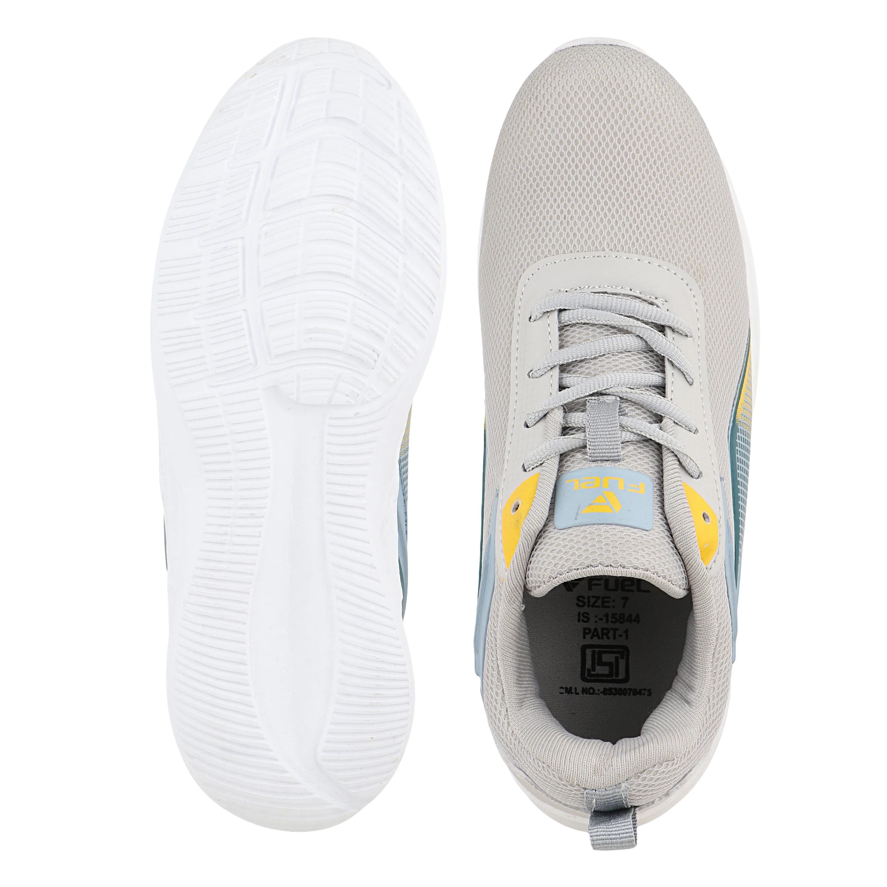 FUEL Rainbow Comfortable and light-weight Sports Shoes For Men (Grey) - Image 4