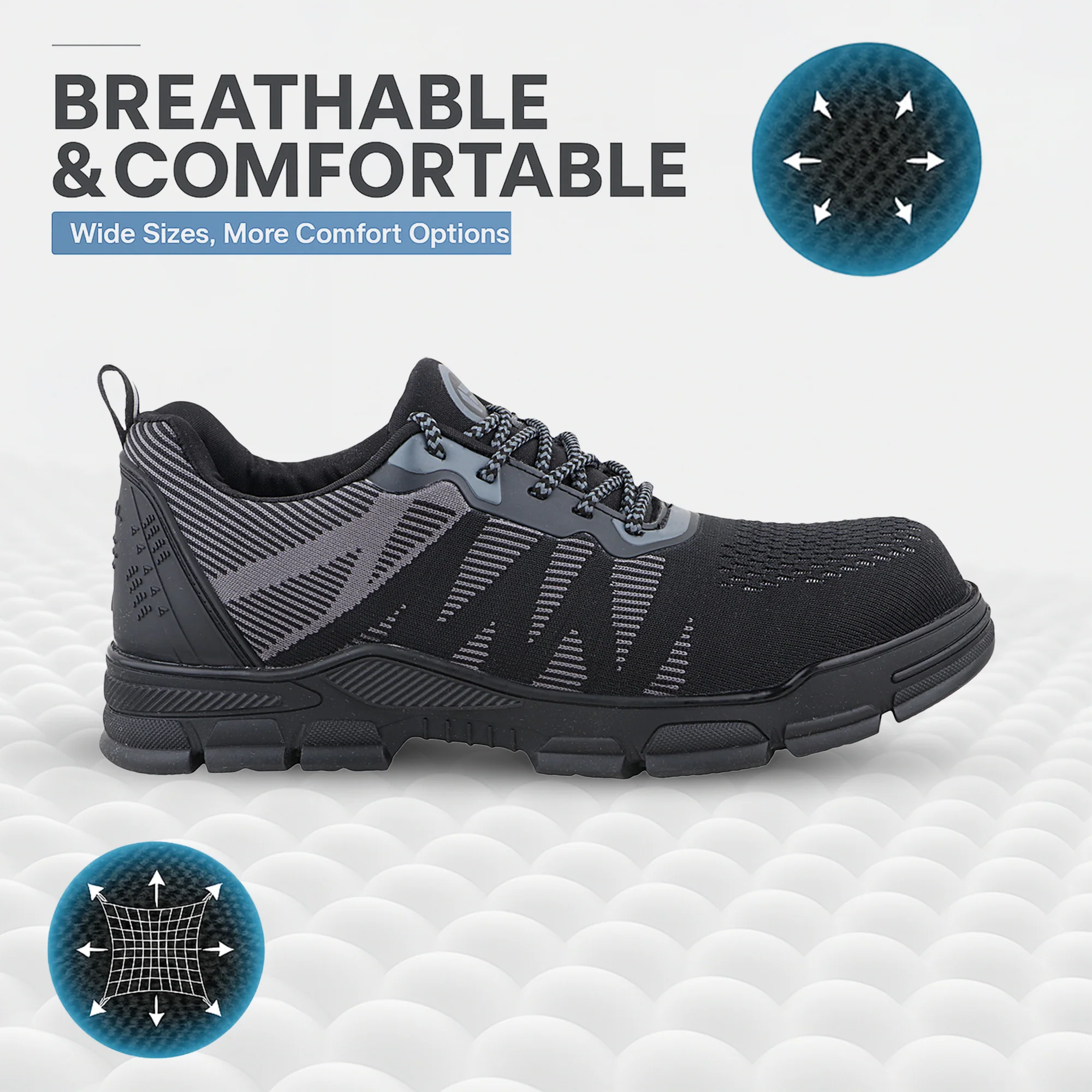FUEL Reevon-02 Lightweight Knitted Fabric Upper in Kevlar Insole Industrial Safety Shoes with Composit toe cap (200J) - Image 2