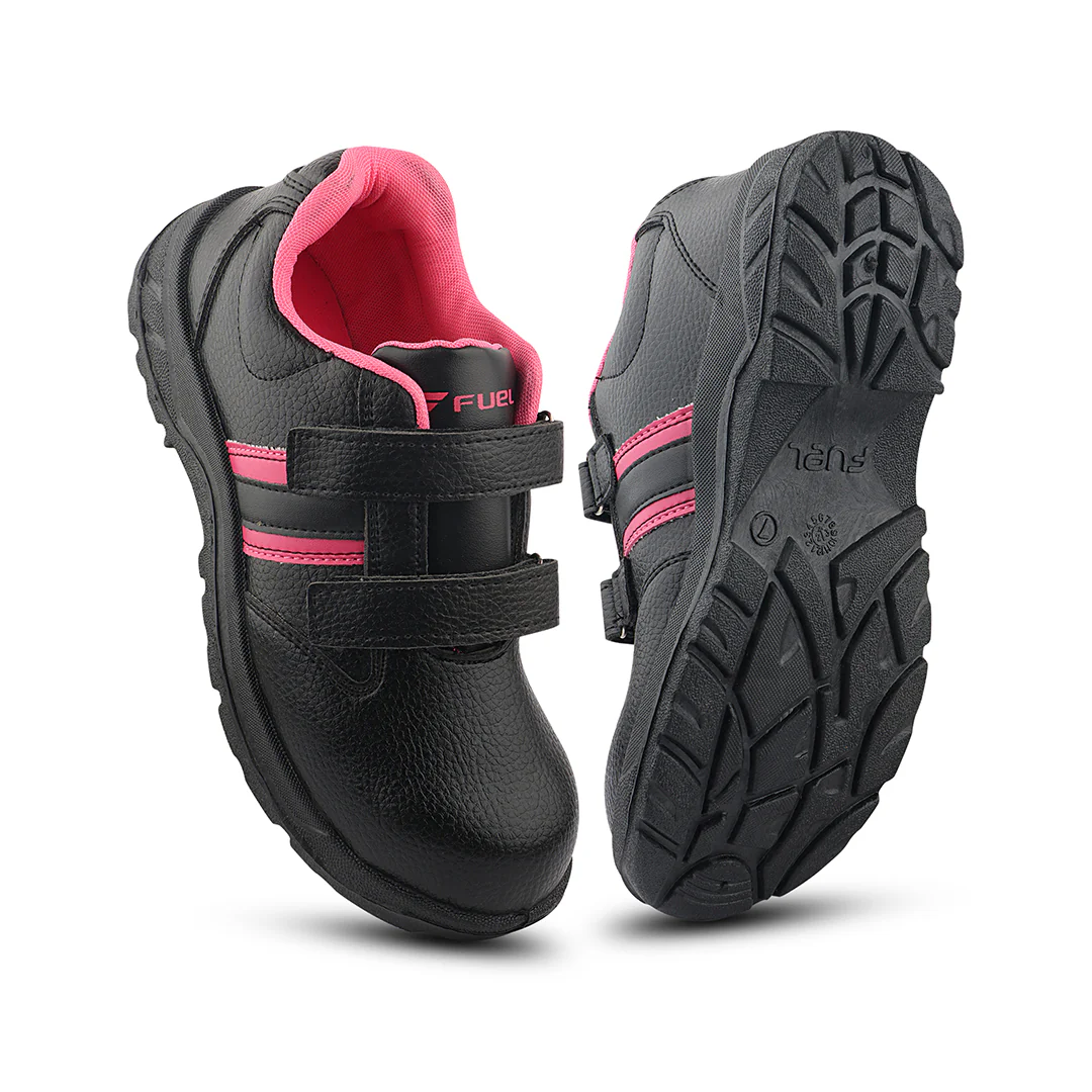 FUEL Riga Leather Safety Shoes for Women's Steel Toe Cap With Single Density PVC Sole (Pink) - Image 6