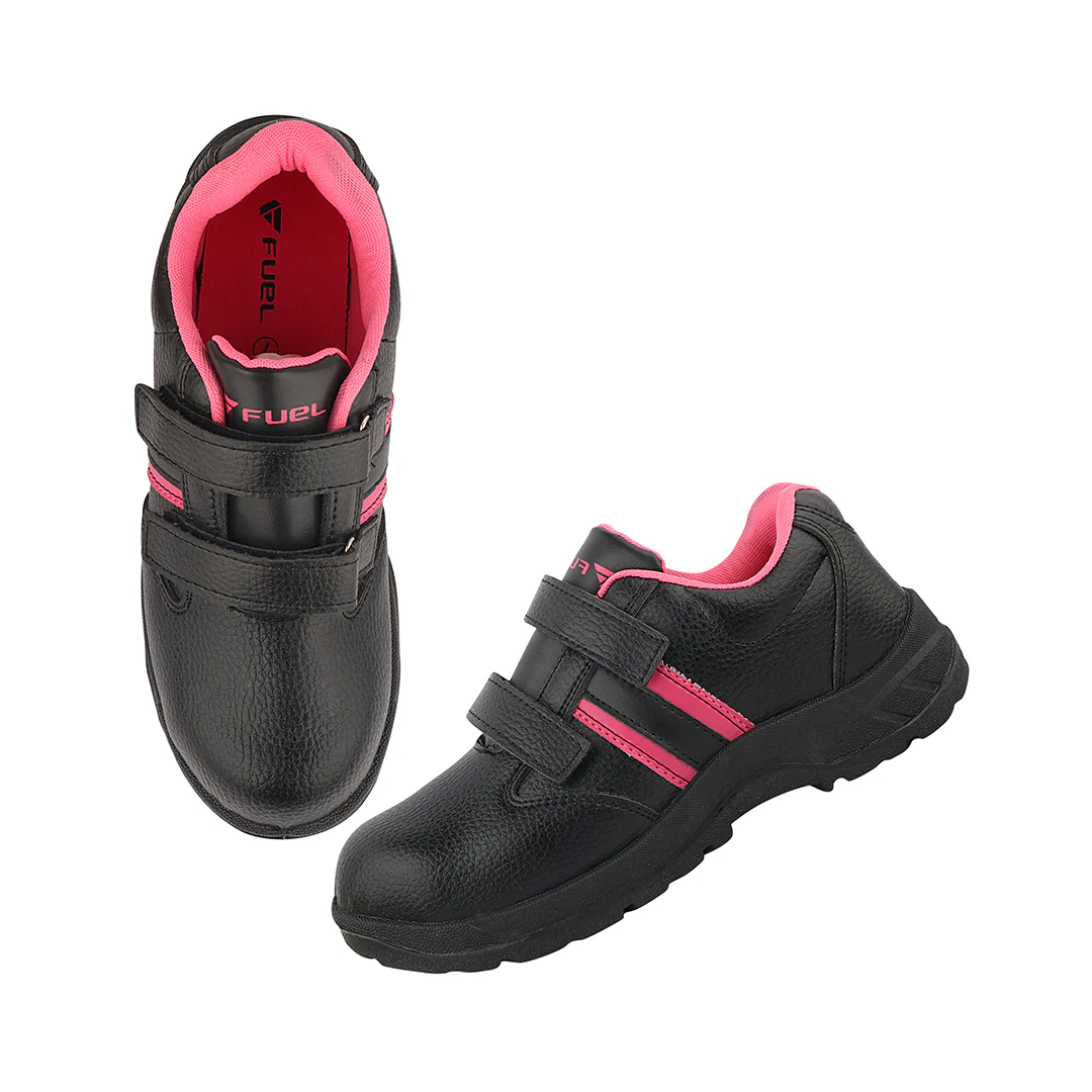 FUEL Riga Leather Safety Shoes for Women's Steel Toe Cap With Single Density PVC Sole (Pink) - Image 7
