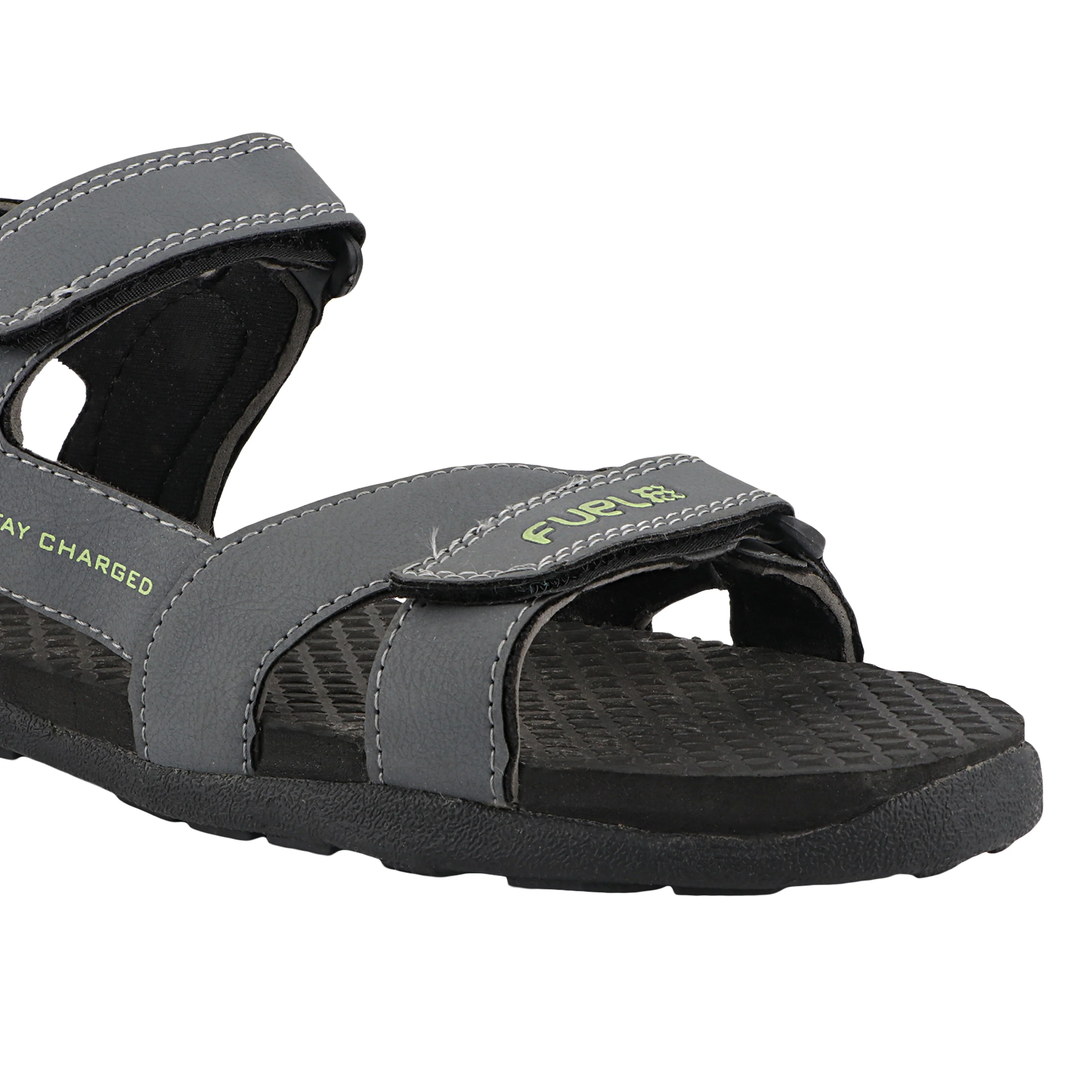 FUEL Roadster-02 Ultra Light-Weight Sports Sandals For Men (Dark-Grey) - Image 2