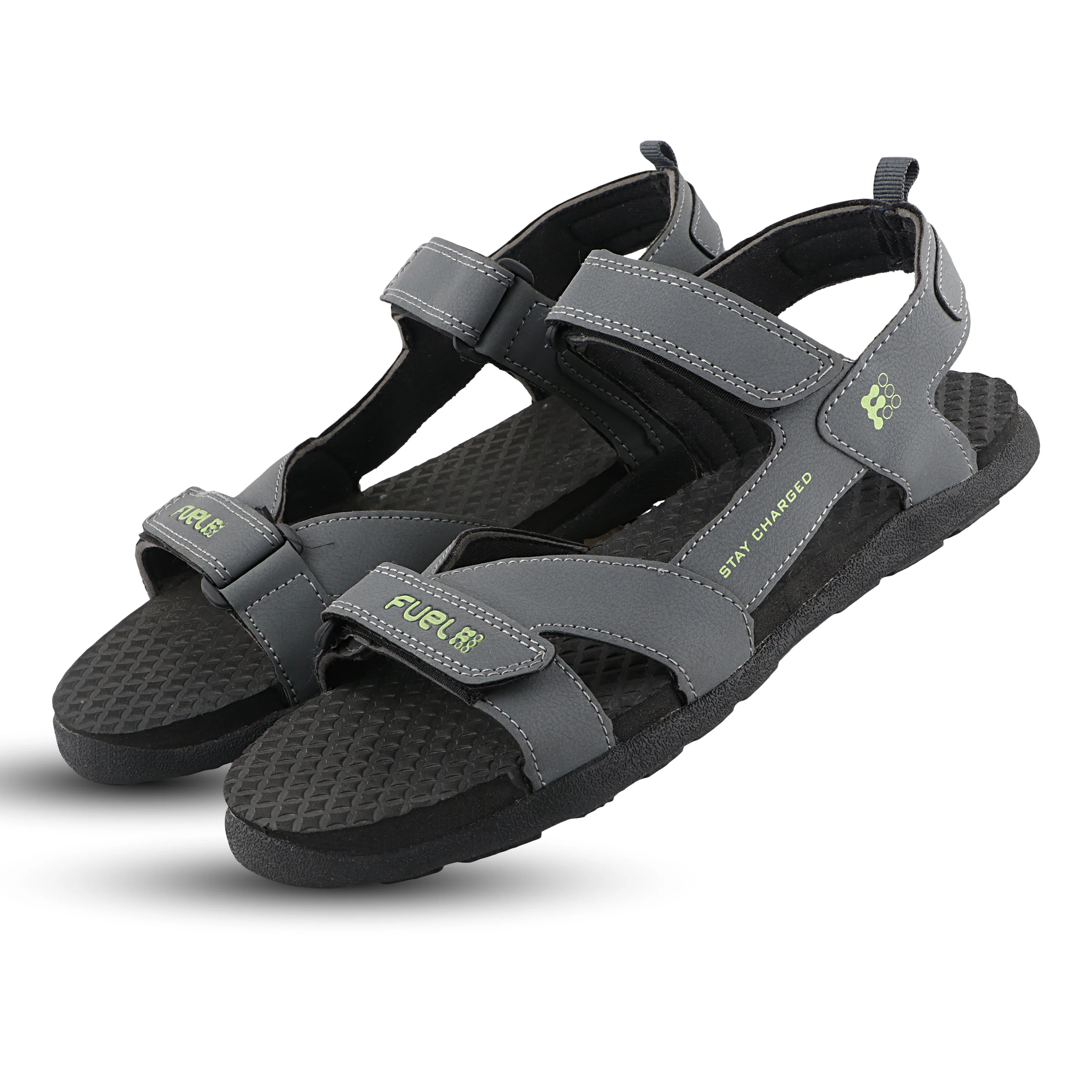 FUEL Roadster-02 Ultra Light-Weight Sports Sandals For Men (Dark-Grey) - Image 3