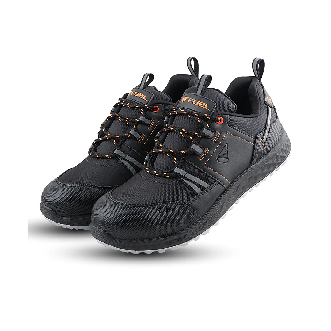 FUEL Flute Synthetic Upper & PVC double density Sole Industrial Steel Toe Safety Shoes for Men (Black) - Image 5