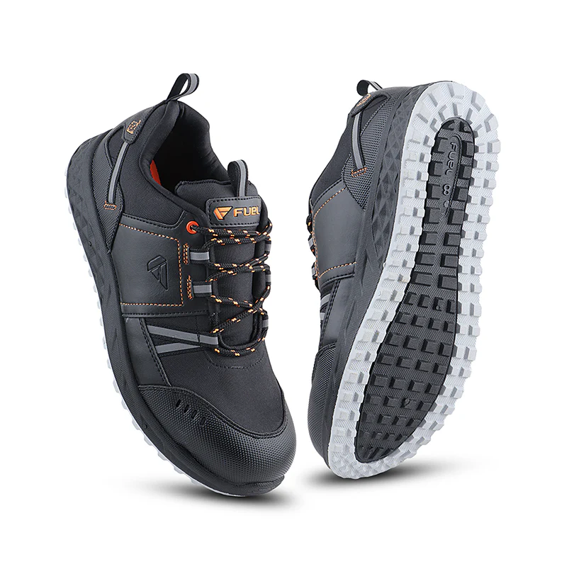 FUEL Flute Synthetic Upper & PVC double density Sole Industrial Steel Toe Safety Shoes for Men (Black) - Image 7