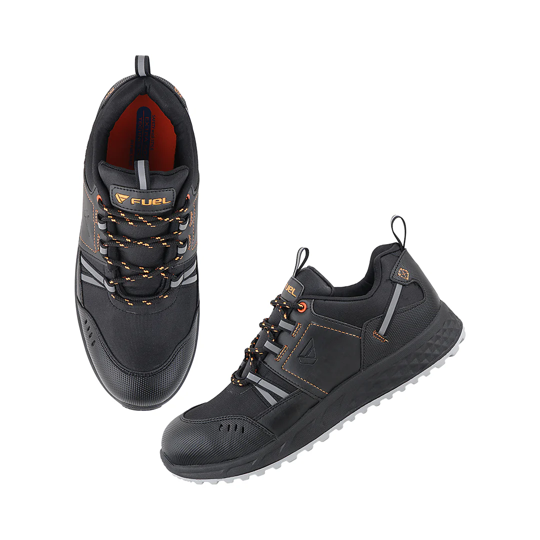 FUEL Flute Synthetic Upper & PVC double density Sole Industrial Steel Toe Safety Shoes for Men (Black) - Image 8