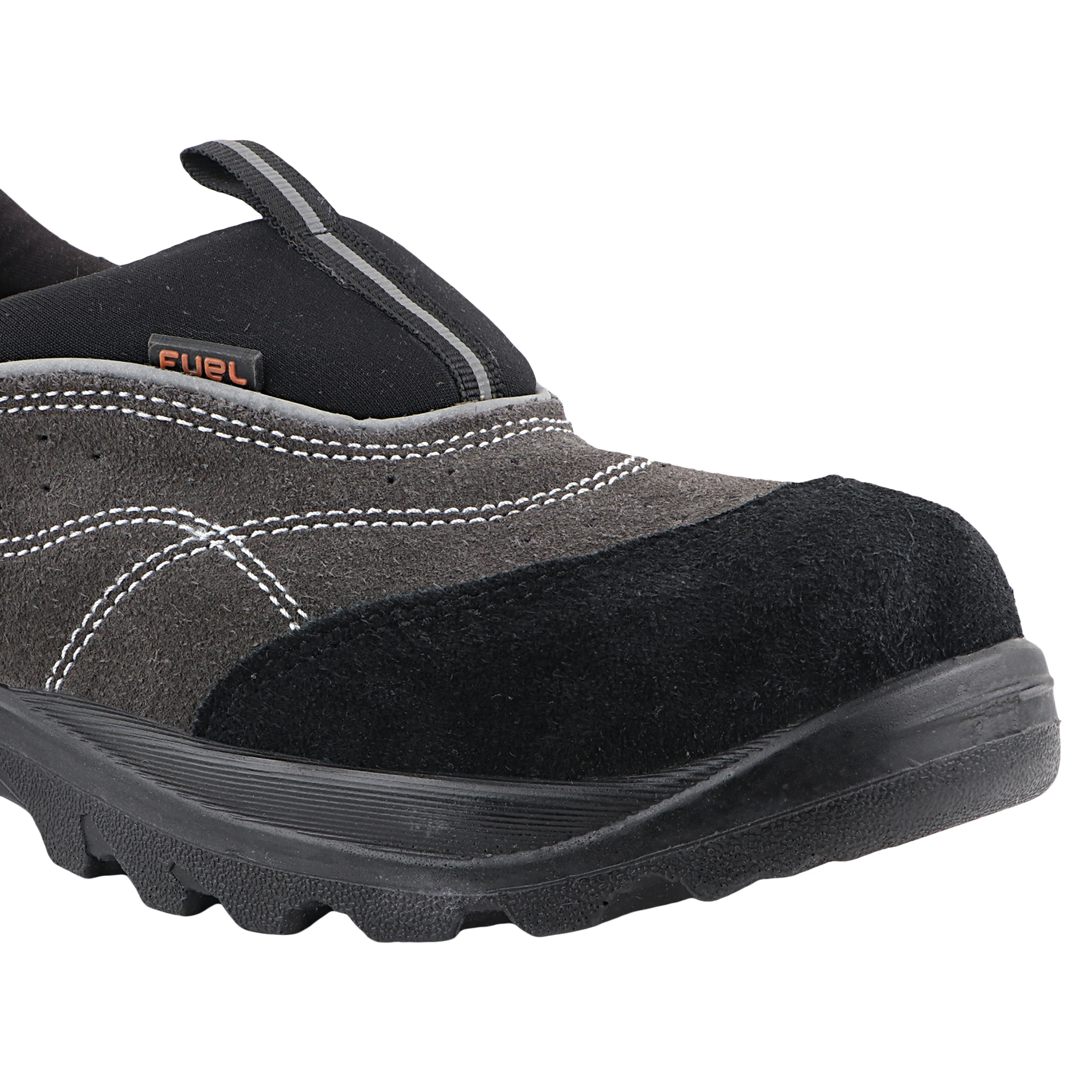 FUEL Slip-on Industrial PU Single Density Sole Safety Shoes for Men with 200J Steel Toe (Black) - Image 9