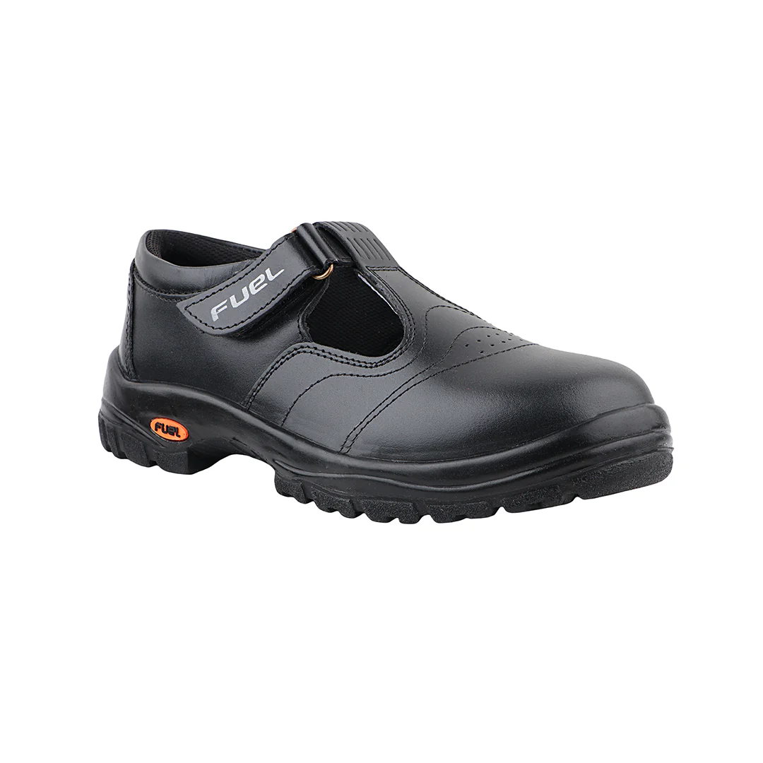 FUEL Sofee-Sports Safety Shoes for Women Industrial PU Single Density Sole 200J Steel Toe Energy Absorption (Black)