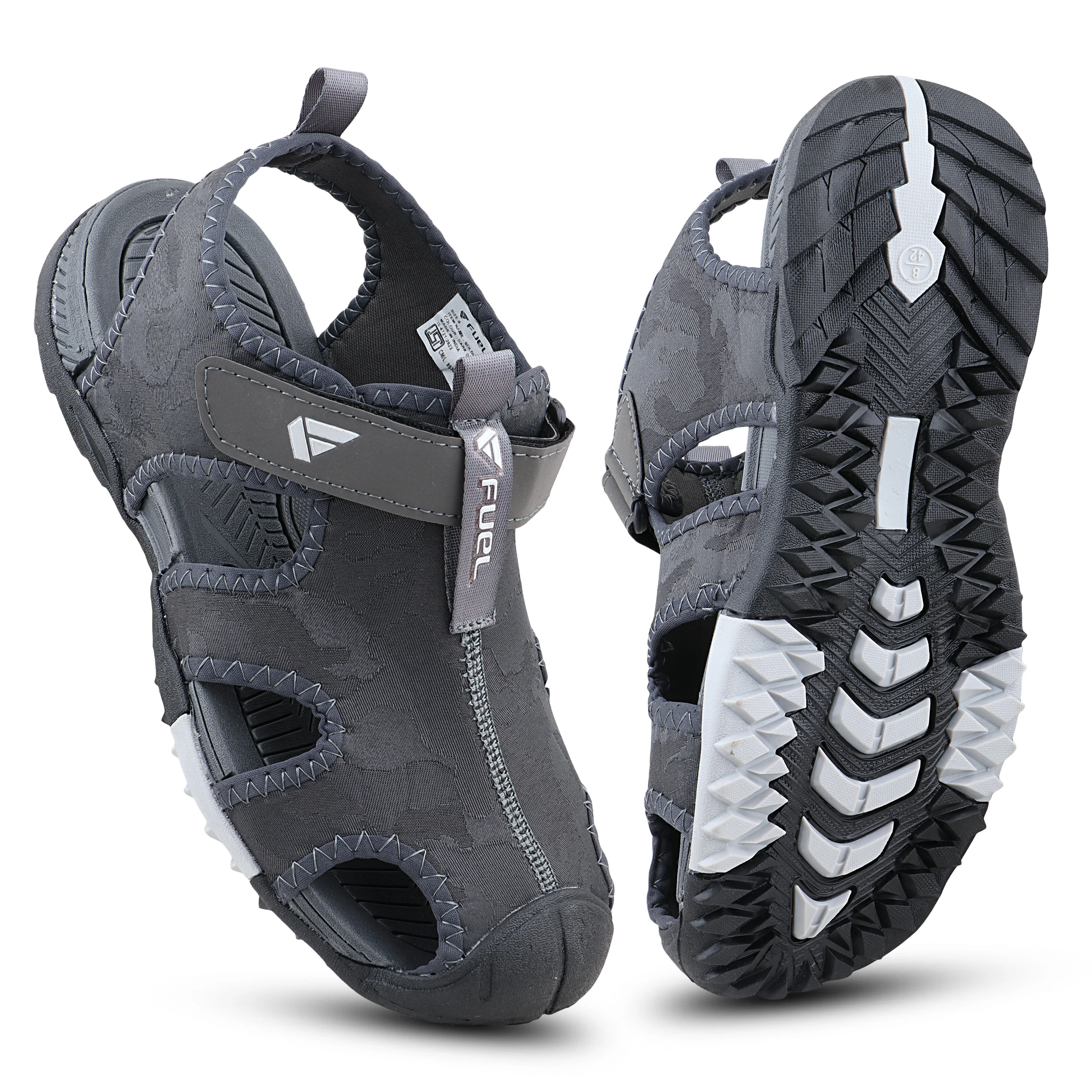 Fuel Soldier-12 Fisherman Sandals for Men (Grey) - Image 7