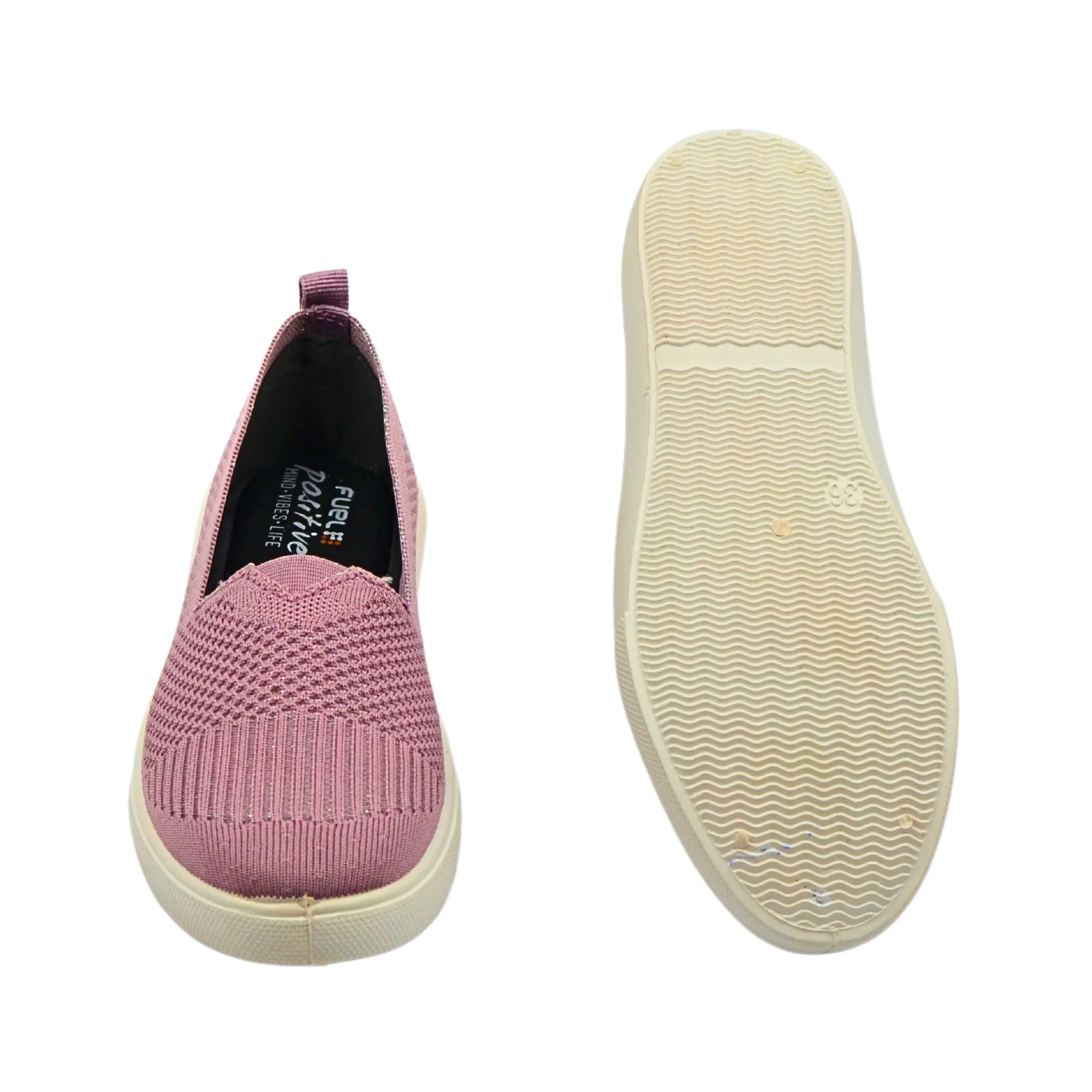 FUEL Sophia Stylish & Breathable Slip On Sports Shoes for Women (Mauve) - Image 5